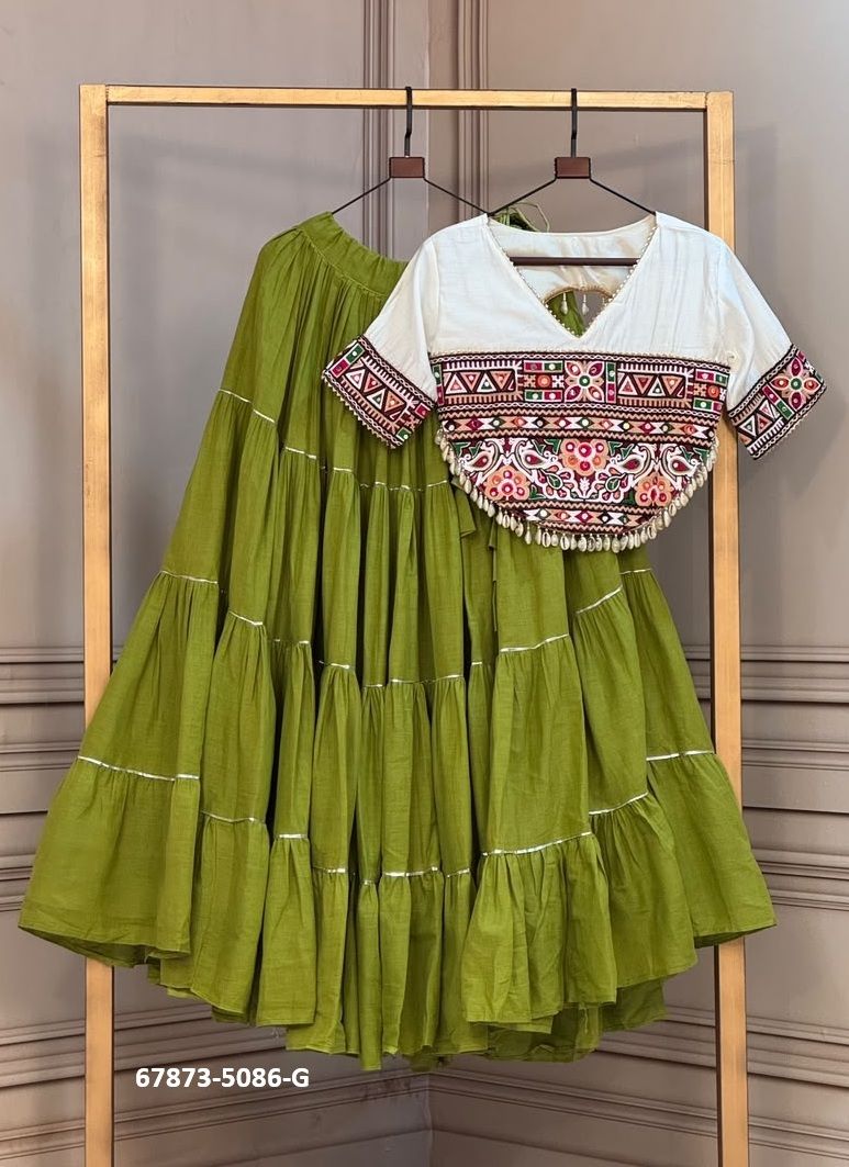 KORA COTTON NAVRATRI - Catalog # 67873 (Set of 7 Readymade Lehengas)