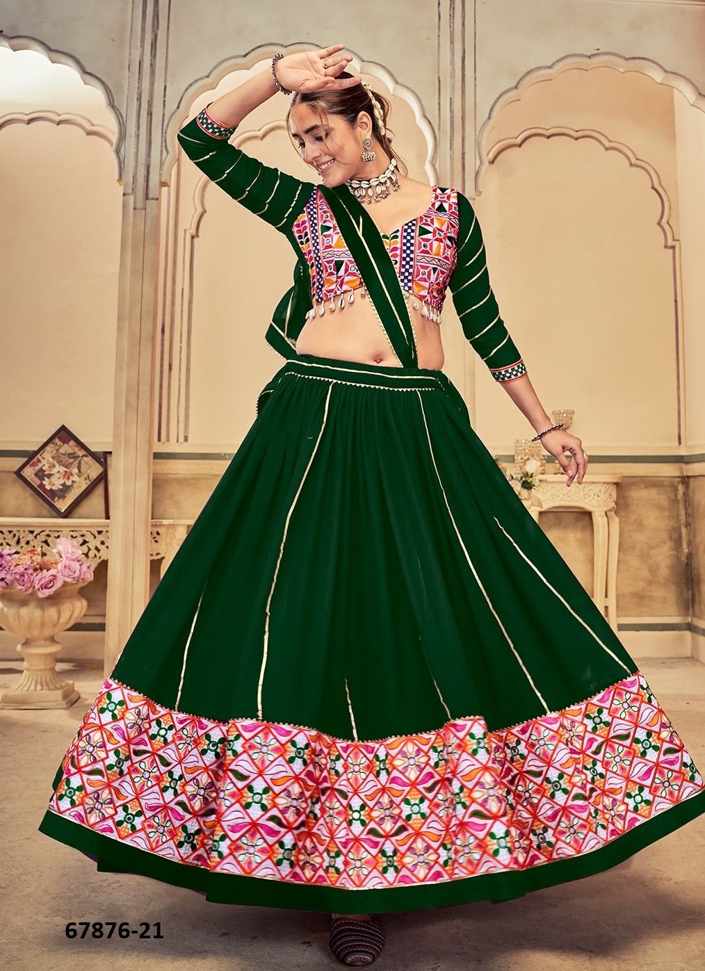 RAAS RASILO - Catalog # 67876 (Set of 3 Semi-Stitched Lehengas) RAAS RASILO - Catalog # 67876 (Set of 3 Semi-Stitched Lehengas)