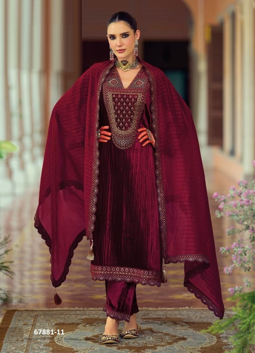MANGOLIA - Catalog # 67881 (Set of 6 Semi-Stitched / Un-Stitched Suits) MANGOLIA - Catalog # 67881 (Set of 6 Semi-Stitched / Un-Stitched Suits)
