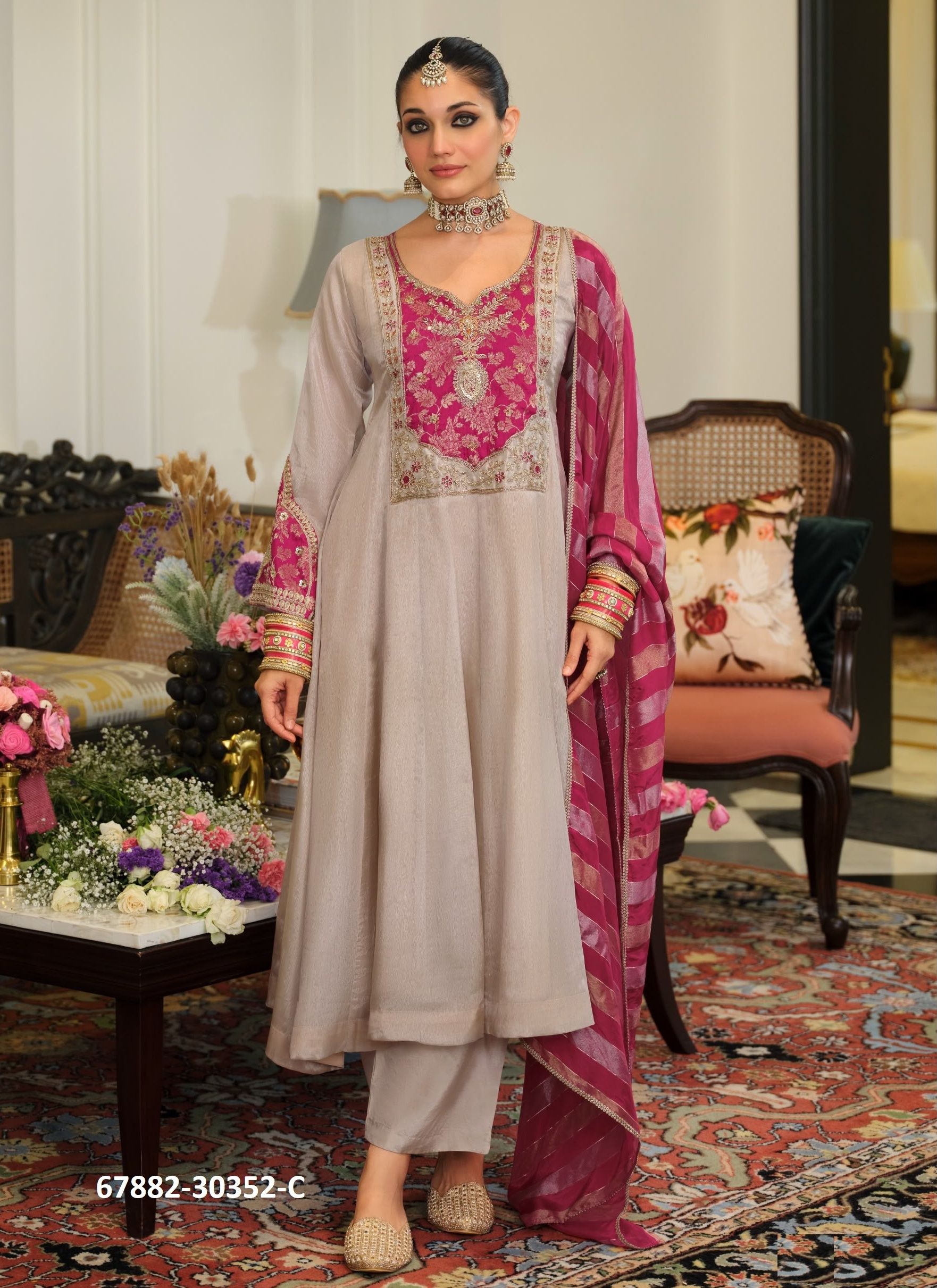 KANJI BEATS - Catalog # 67882 (Set of 4 SIZE-SETS [Readymade Salwar Suits])