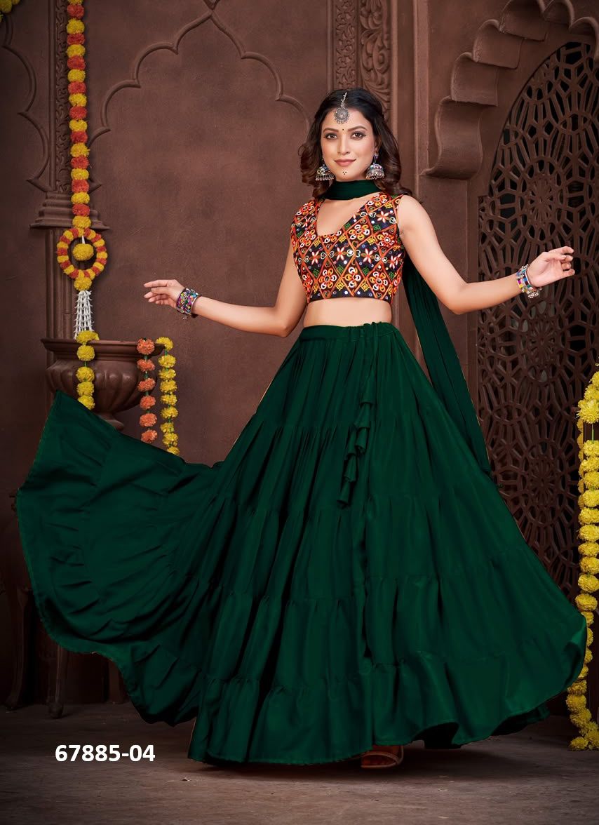 NAV NIRMA - Catalog # 67885 (Set of 7 Semi-Stitched Lehengas)