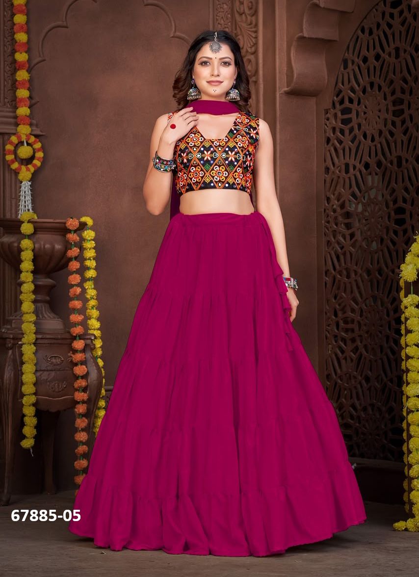 NAV NIRMA - Catalog # 67885 (Set of 7 Semi-Stitched Lehengas)