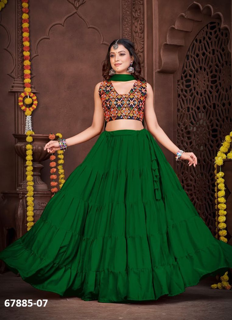 NAV NIRMA - Catalog # 67885 (Set of 7 Semi-Stitched Lehengas)