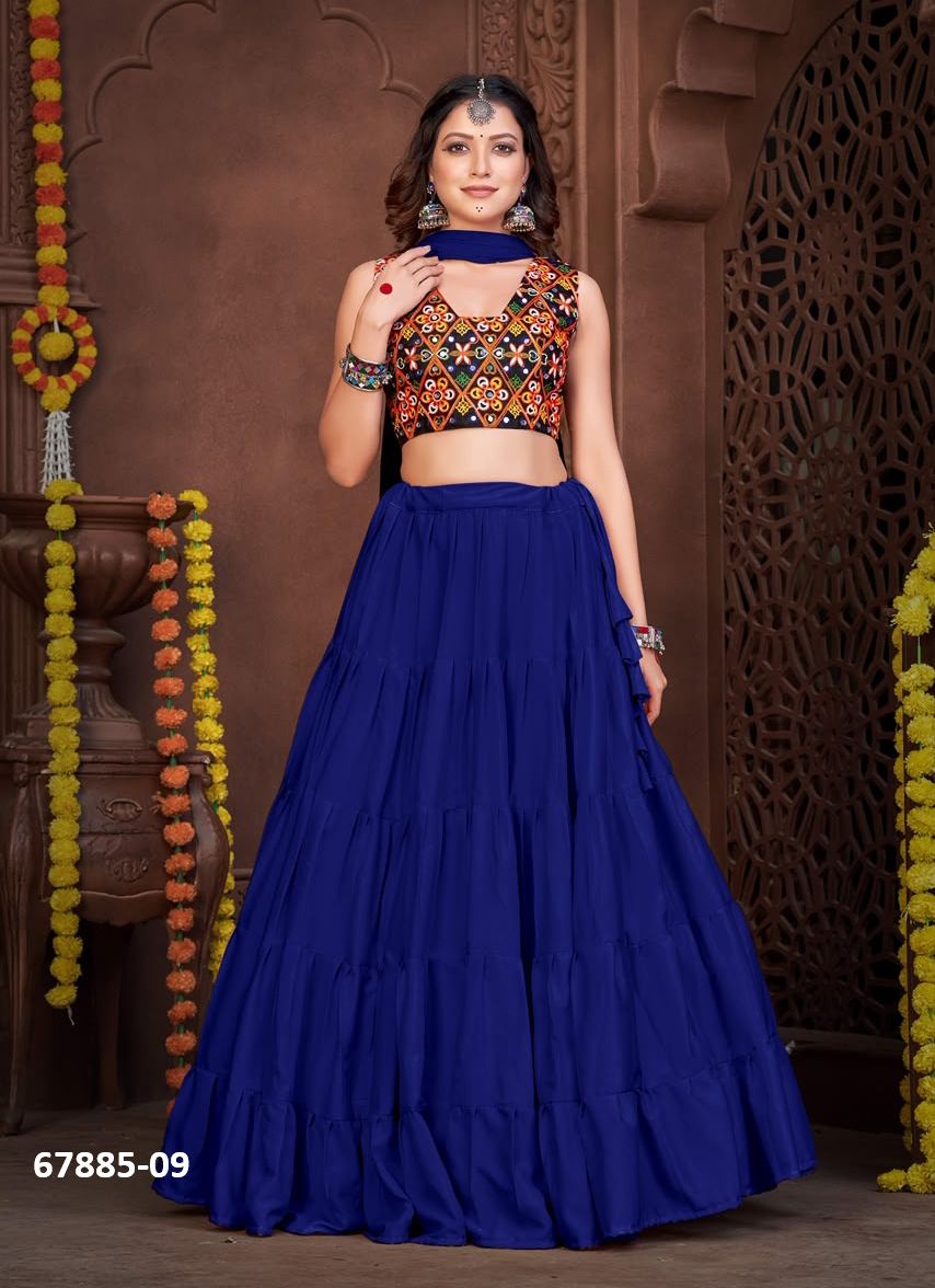 NAV NIRMA - Catalog # 67885 (Set of 7 Semi-Stitched Lehengas)