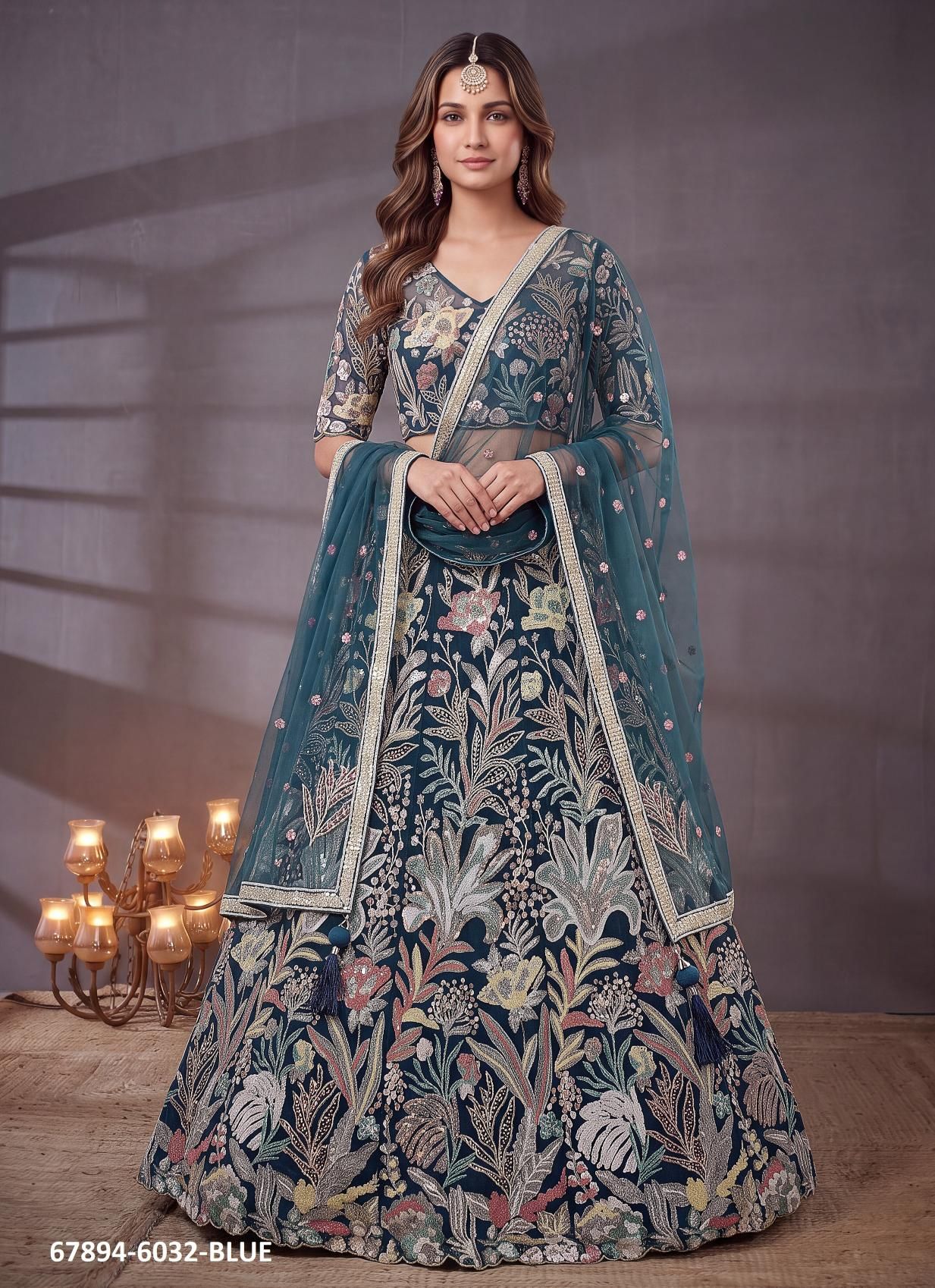 MULTIPLE SEQUINS - Catalog # 67894 (Set of 6 Semi-Stitched Lehengas) MULTIPLE SEQUINS - Catalog # 67894 (Set of 6 Semi-Stitched Lehengas)