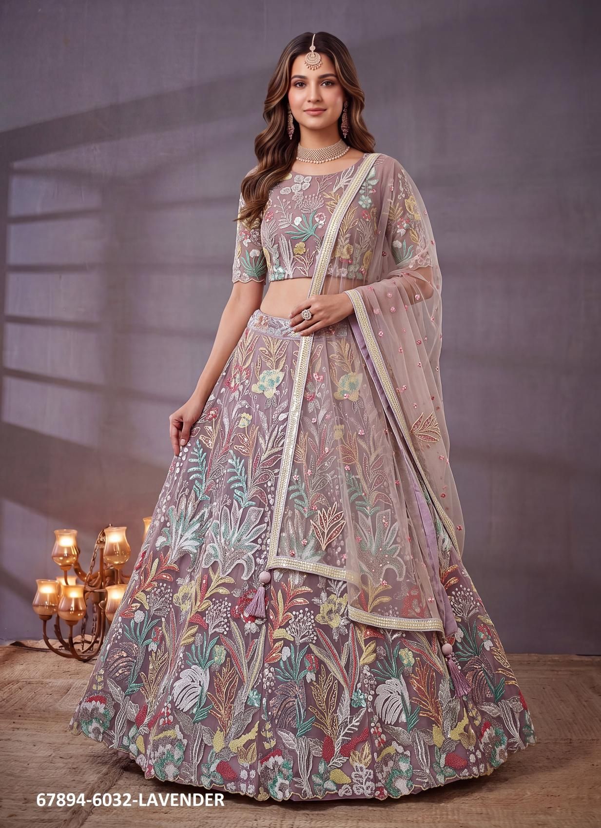 MULTIPLE SEQUINS - Catalog # 67894 (Set of 6 Semi-Stitched Lehengas) MULTIPLE SEQUINS - Catalog # 67894 (Set of 6 Semi-Stitched Lehengas)