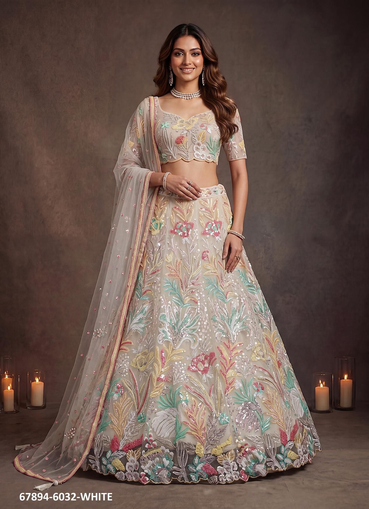 MULTIPLE SEQUINS - Catalog # 67894 (Set of 6 Semi-Stitched Lehengas) MULTIPLE SEQUINS - Catalog # 67894 (Set of 6 Semi-Stitched Lehengas)