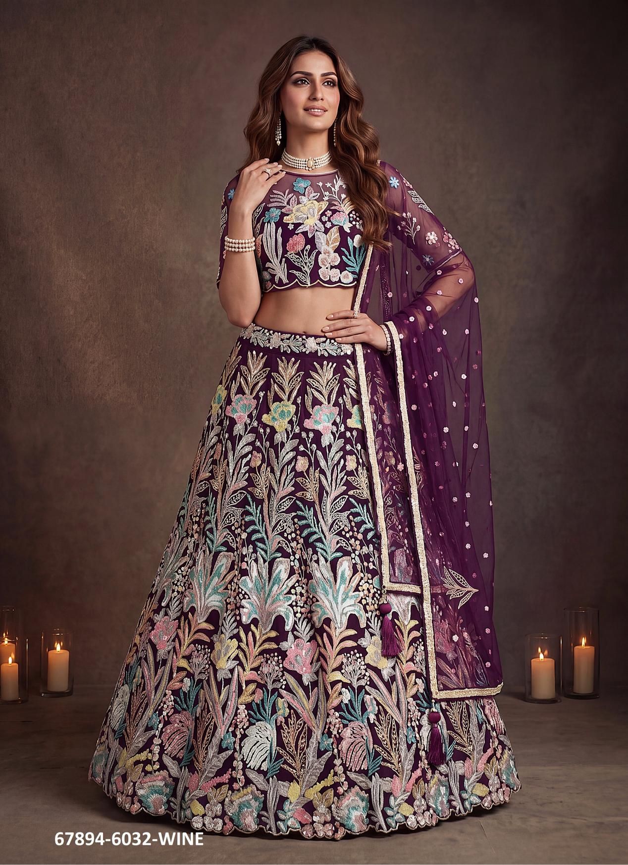 MULTIPLE SEQUINS - Catalog # 67894 (Set of 6 Semi-Stitched Lehengas) MULTIPLE SEQUINS - Catalog # 67894 (Set of 6 Semi-Stitched Lehengas)