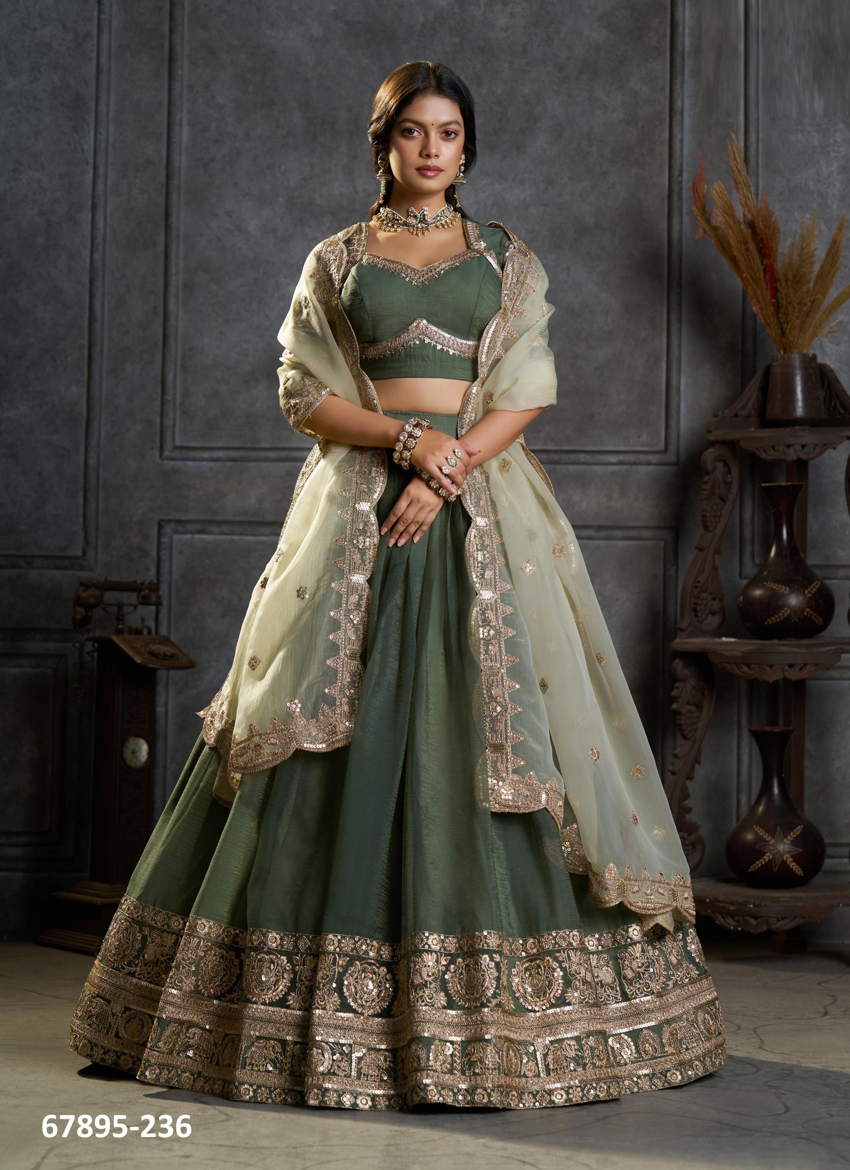 SANWARIYA - Catalog # 67895 (Set of 6 Semi-Stitched Lehengas) SANWARIYA - Catalog # 67895 (Set of 6 Semi-Stitched Lehengas)