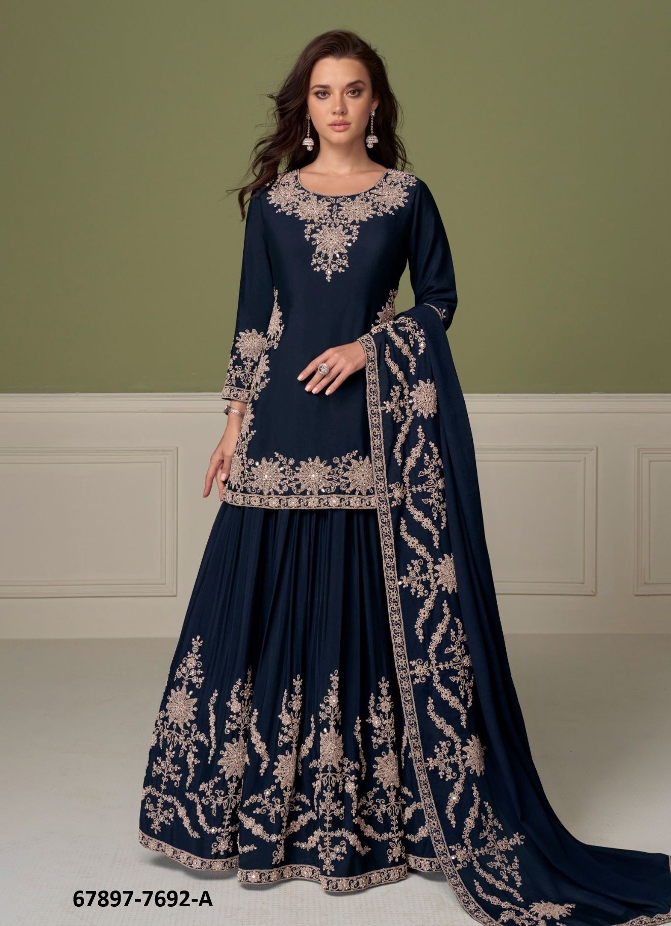 SAADGI - Catalog # 67897 (Set of 3 Readymade Salwar Suits) SAADGI - Catalog # 67897 (Set of 3 Readymade Salwar Suits)