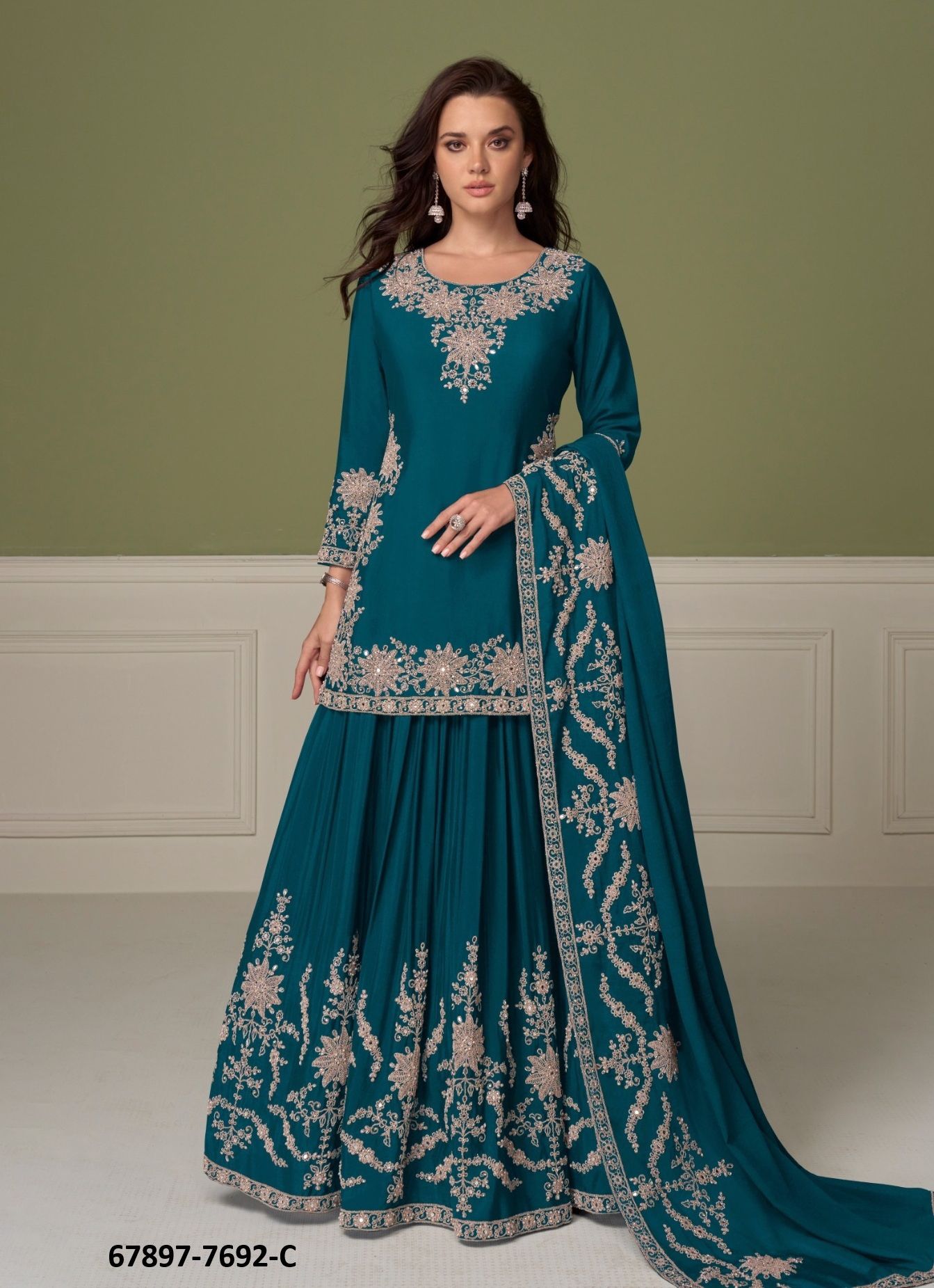 SAADGI - Catalog # 67897 (Set of 3 Readymade Salwar Suits) SAADGI - Catalog # 67897 (Set of 3 Readymade Salwar Suits)