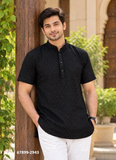 CHIKANKARI SHORT KURTA - Catalog # 67899 (Set of 6 Men's Ethnic Wear) CHIKANKARI SHORT KURTA - Catalog # 67899 (Set of 6 Men's Ethnic Wear)