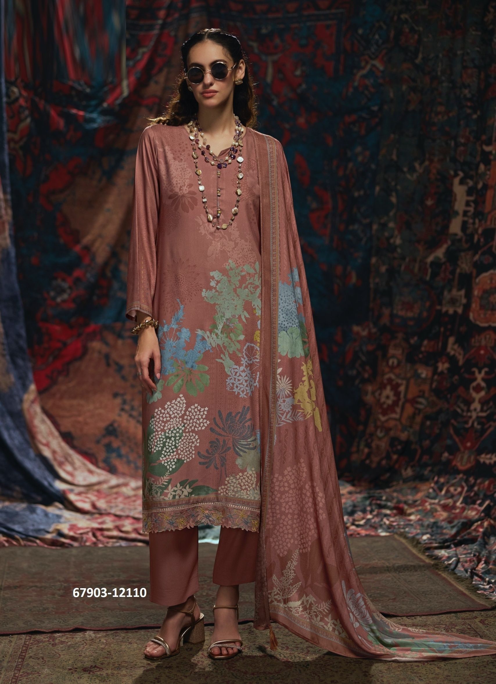 DOOR DARSHAN - Catalog # 67903 (Set of 6 Semi-Stitched / Un-Stitched Suits) DOOR DARSHAN - Catalog # 67903 (Set of 6 Semi-Stitched / Un-Stitched Suits)