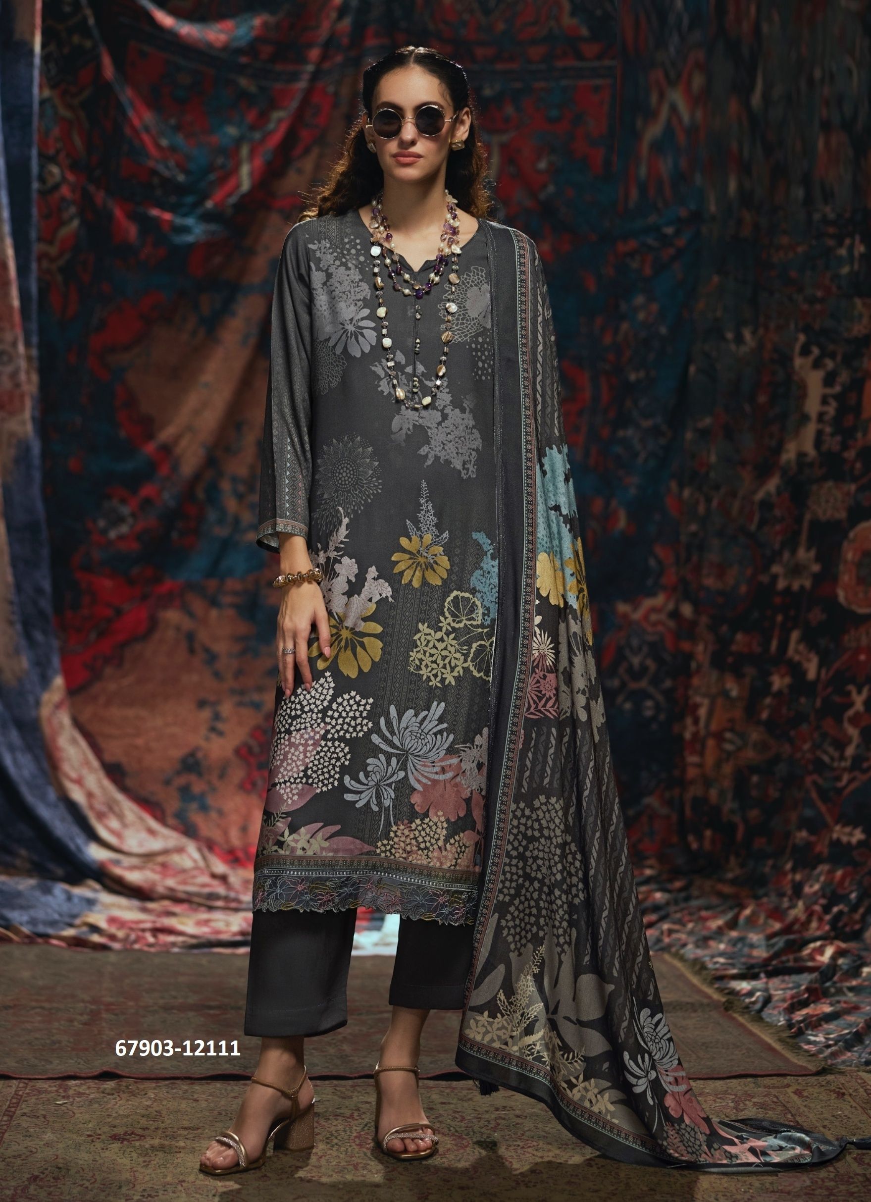 DOOR DARSHAN - Catalog # 67903 (Set of 6 Semi-Stitched / Un-Stitched Suits) DOOR DARSHAN - Catalog # 67903 (Set of 6 Semi-Stitched / Un-Stitched Suits)