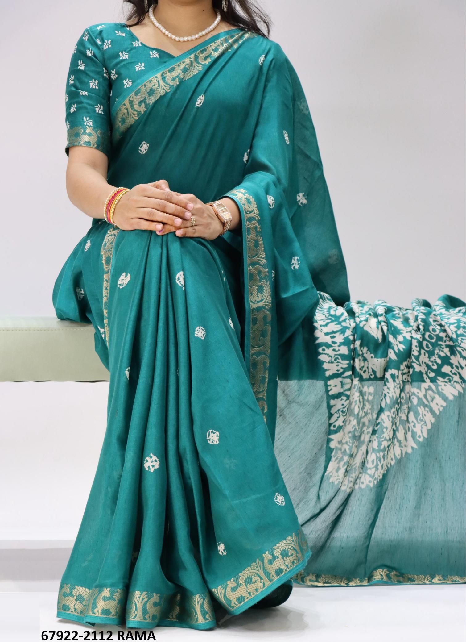 SHIBORI SILK - Catalog # 67922 (Set of 4 Sarees)