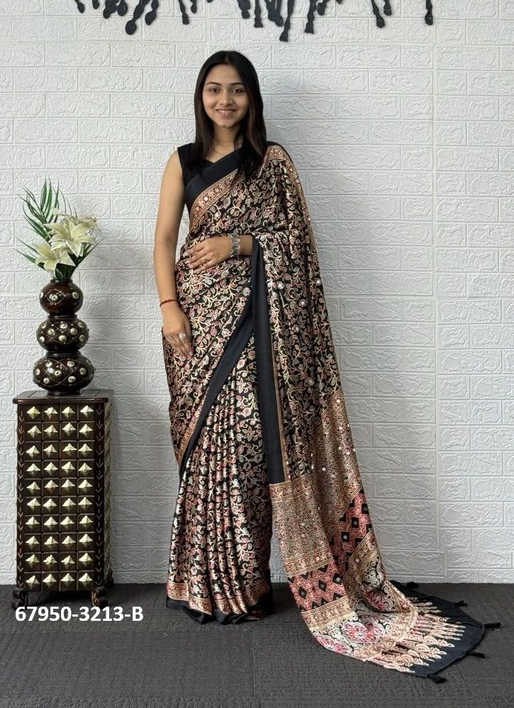 JAPAN SATIN - Catalog # 67950 (Set of 6 Sarees) JAPAN SATIN - Catalog # 67950 (Set of 6 Sarees)