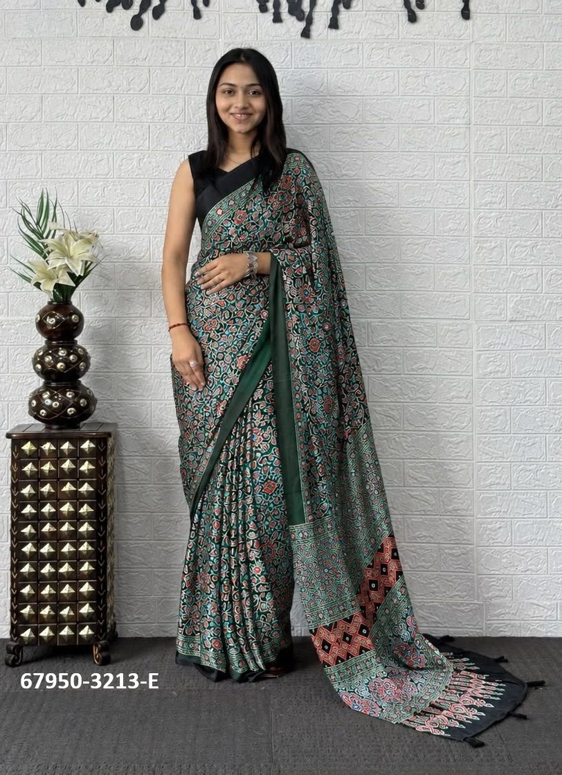 JAPAN SATIN - Catalog # 67950 (Set of 6 Sarees) JAPAN SATIN - Catalog # 67950 (Set of 6 Sarees)