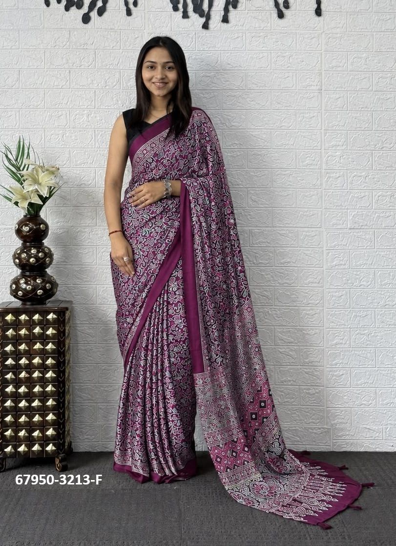 JAPAN SATIN - Catalog # 67950 (Set of 6 Sarees) JAPAN SATIN - Catalog # 67950 (Set of 6 Sarees)