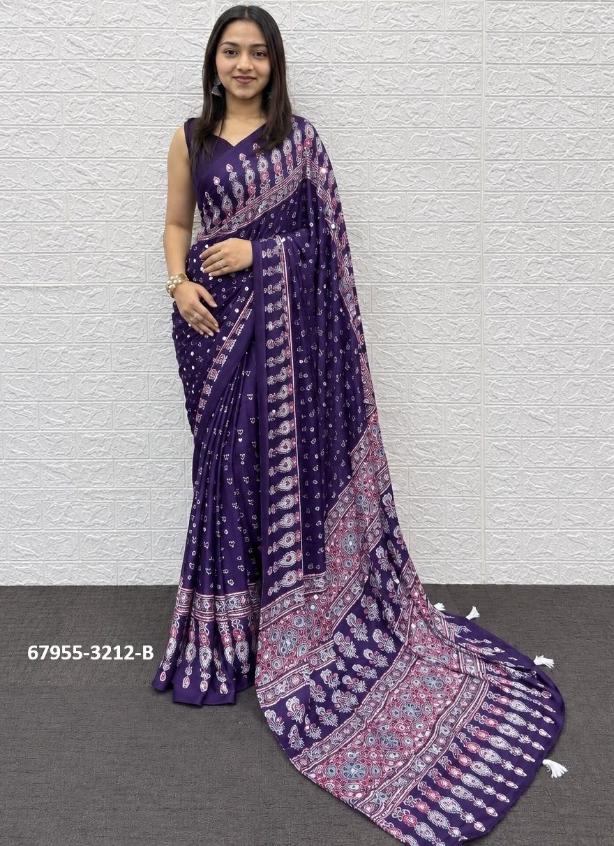 OSAKA SATIN - Catalog # 67955 (Set of 6 Sarees)