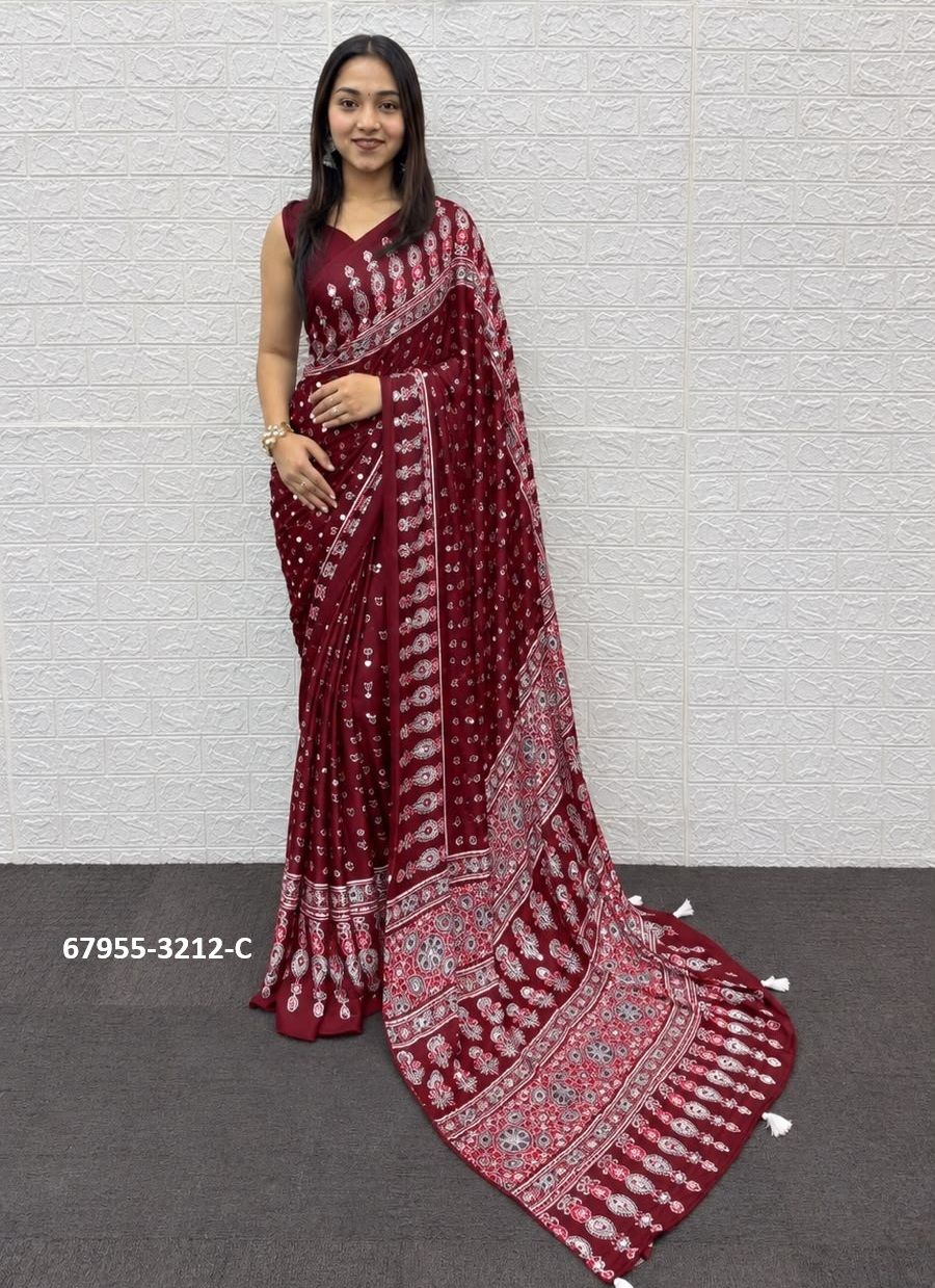 OSAKA SATIN - Catalog # 67955 (Set of 6 Sarees)