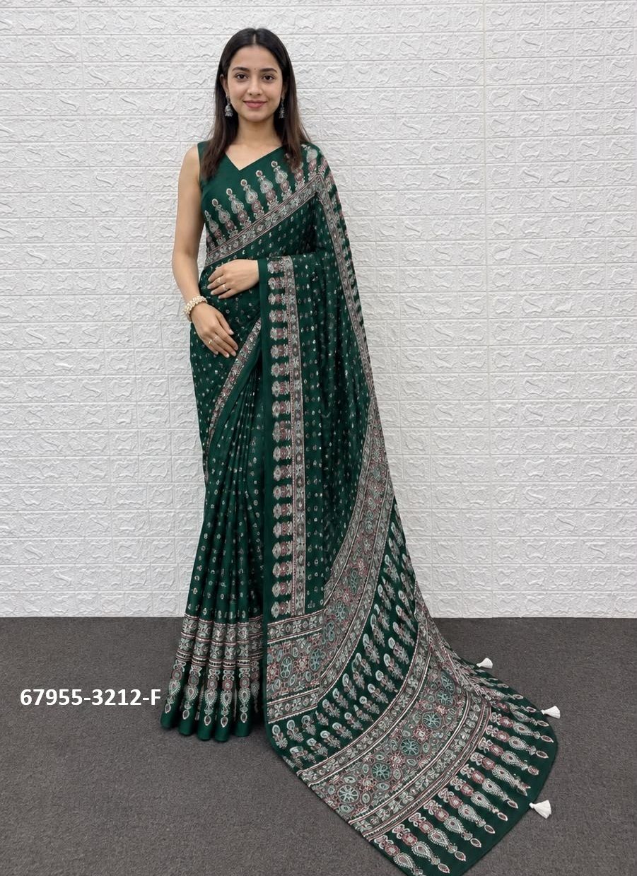OSAKA SATIN - Catalog # 67955 (Set of 6 Sarees)