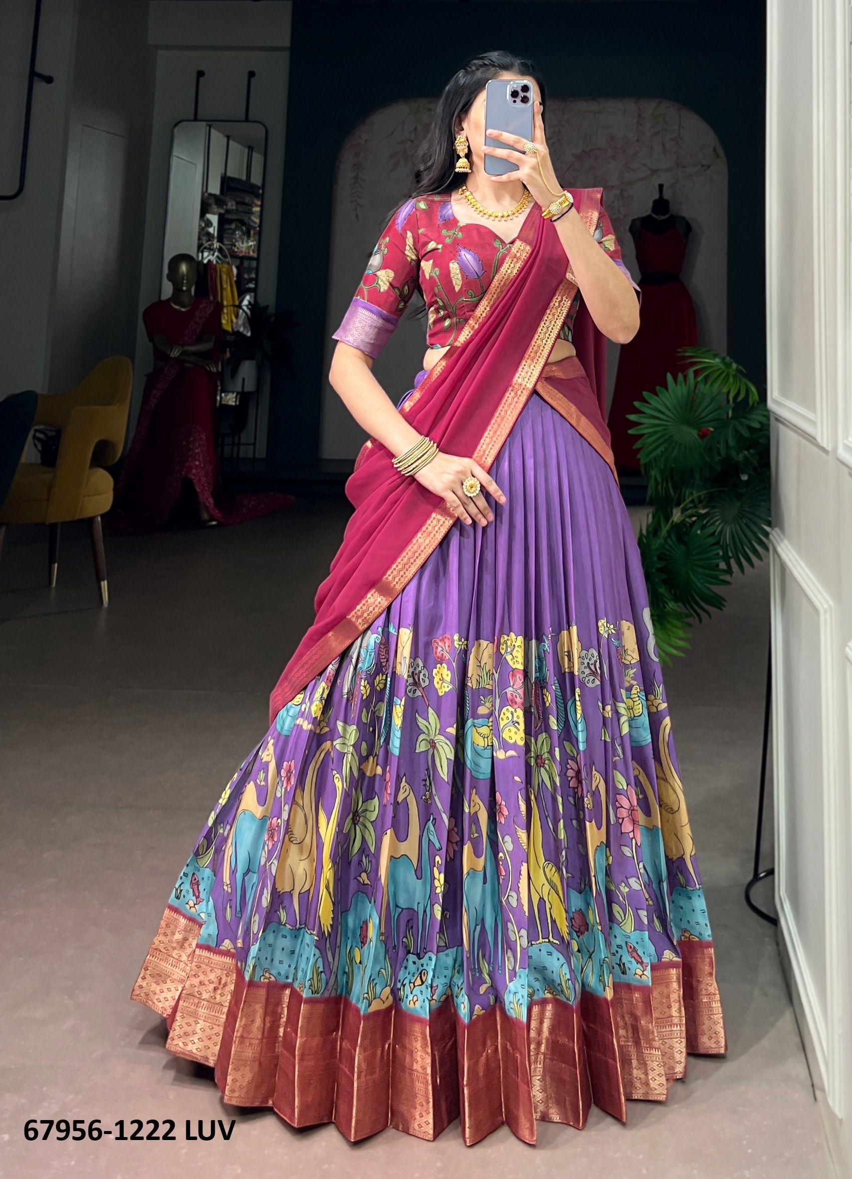 FLORAL MANIA - Catalog # 67956 (Set of 3 Semi-Stitched Lehengas) FLORAL MANIA - Catalog # 67956 (Set of 3 Semi-Stitched Lehengas)