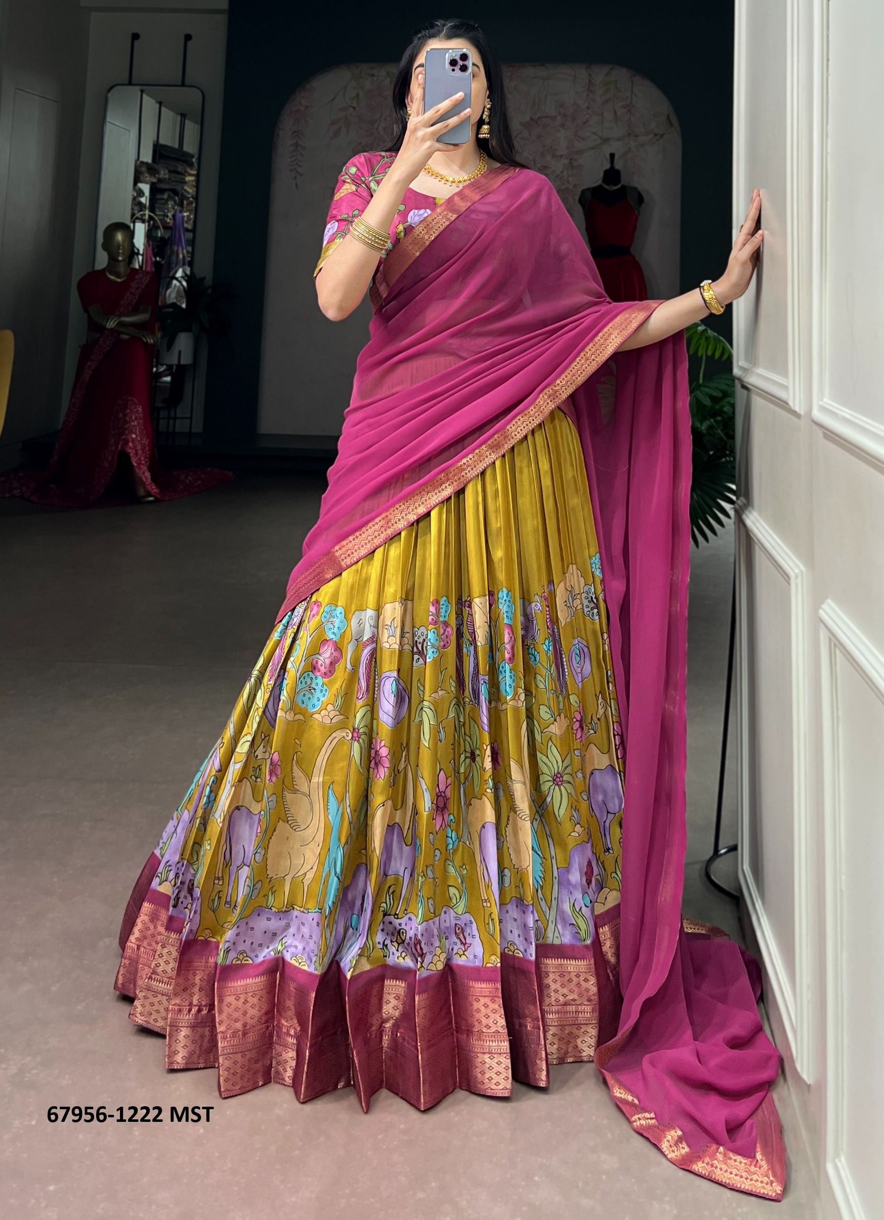 FLORAL MANIA - Catalog # 67956 (Set of 3 Semi-Stitched Lehengas) FLORAL MANIA - Catalog # 67956 (Set of 3 Semi-Stitched Lehengas)