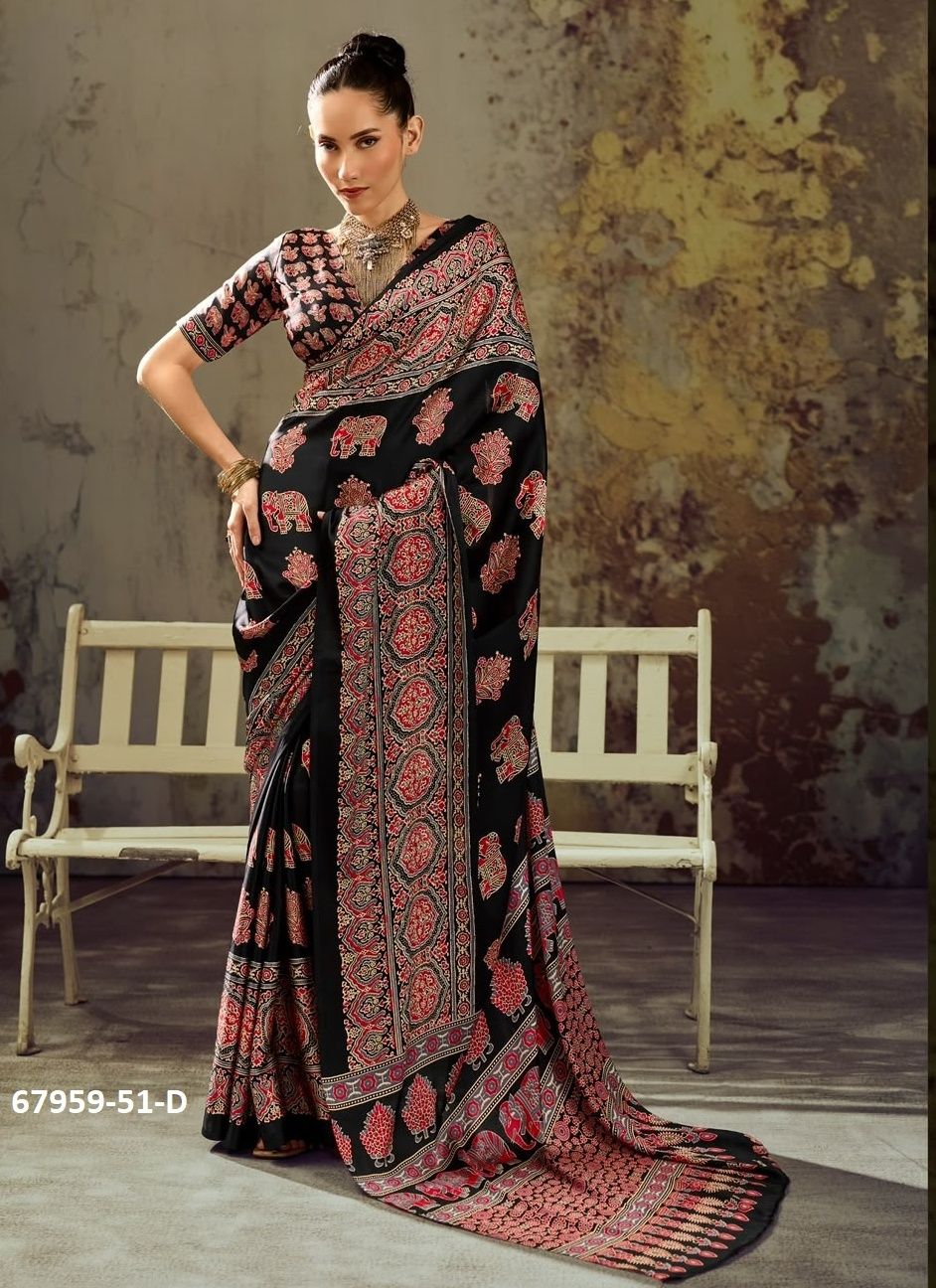 AJRAKH MEENA - Catalog # 67959 (Set of 6 Sarees) AJRAKH MEENA - Catalog # 67959 (Set of 6 Sarees)