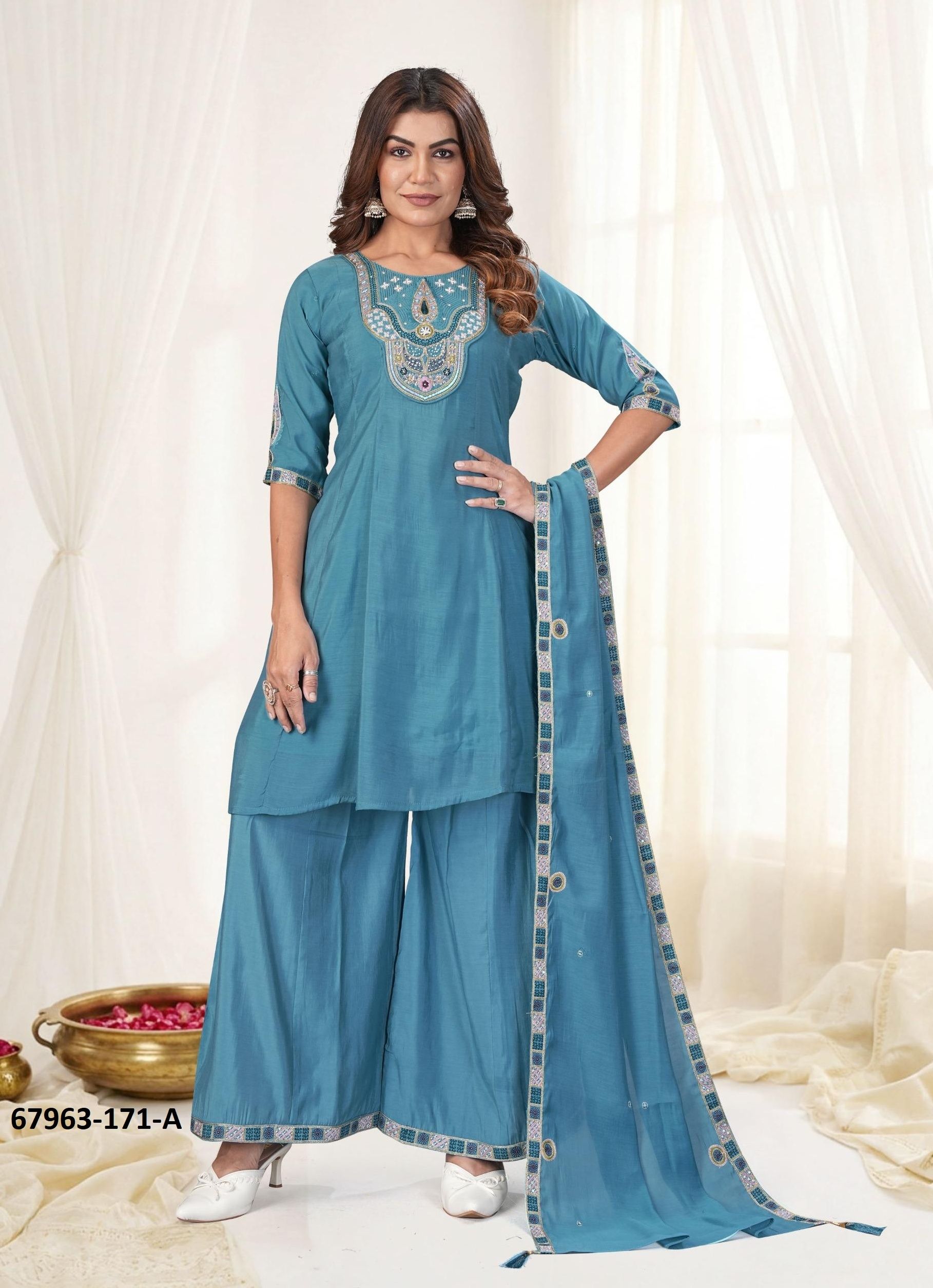 SUFFEE - Catalog # 67963 (Set of 4 Readymade Salwar Suits) SUFFEE - Catalog # 67963 (Set of 4 Readymade Salwar Suits)