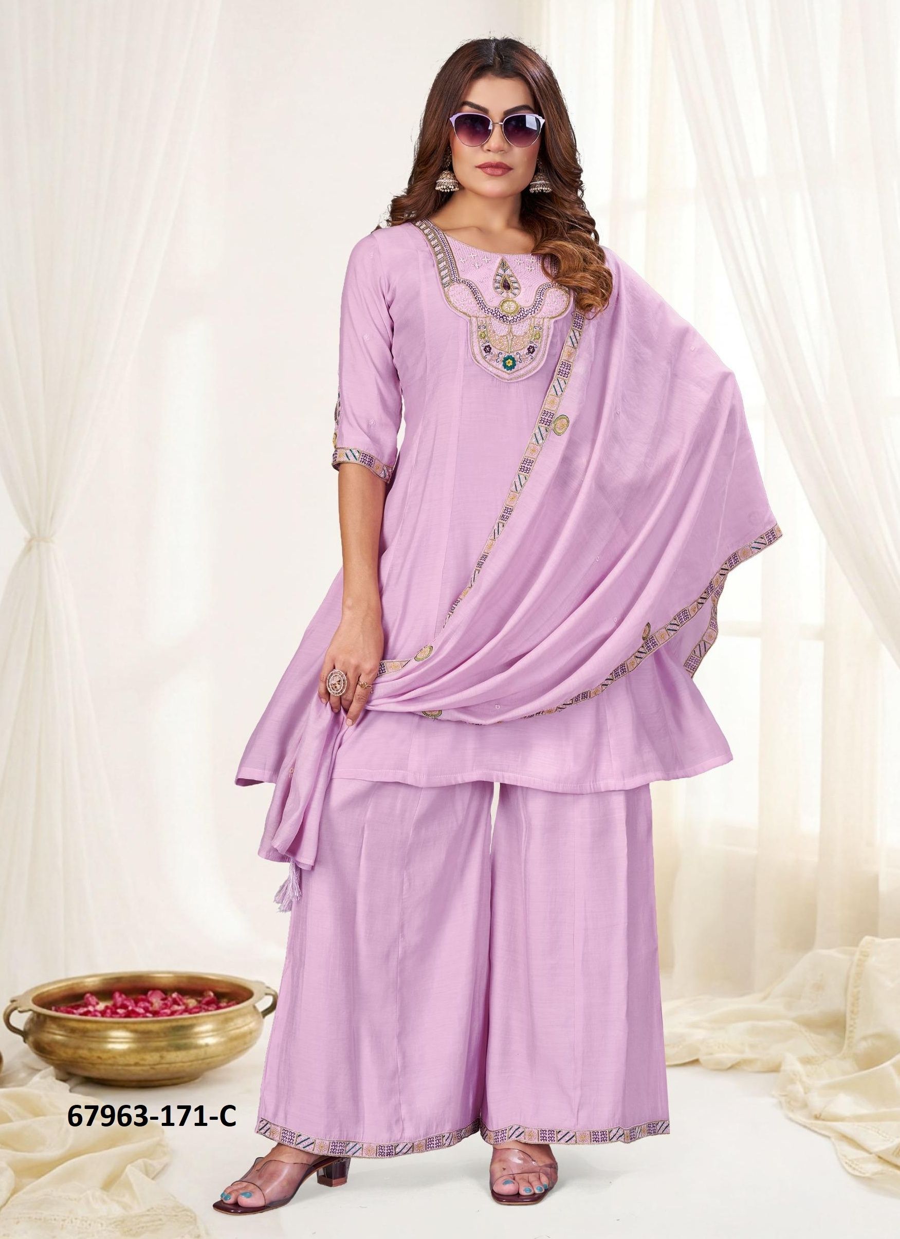 SUFFEE - Catalog # 67963 (Set of 4 Readymade Salwar Suits) SUFFEE - Catalog # 67963 (Set of 4 Readymade Salwar Suits)