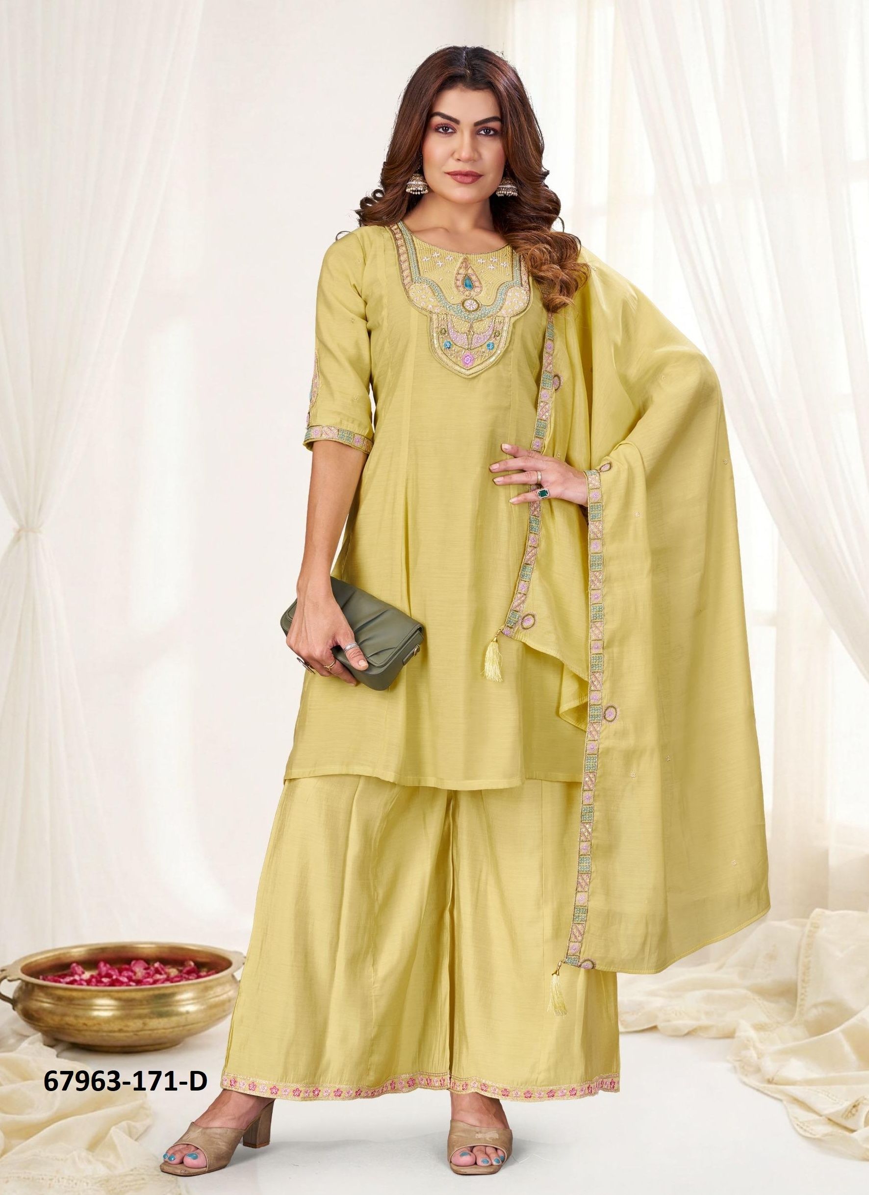 SUFFEE - Catalog # 67963 (Set of 4 Readymade Salwar Suits) SUFFEE - Catalog # 67963 (Set of 4 Readymade Salwar Suits)