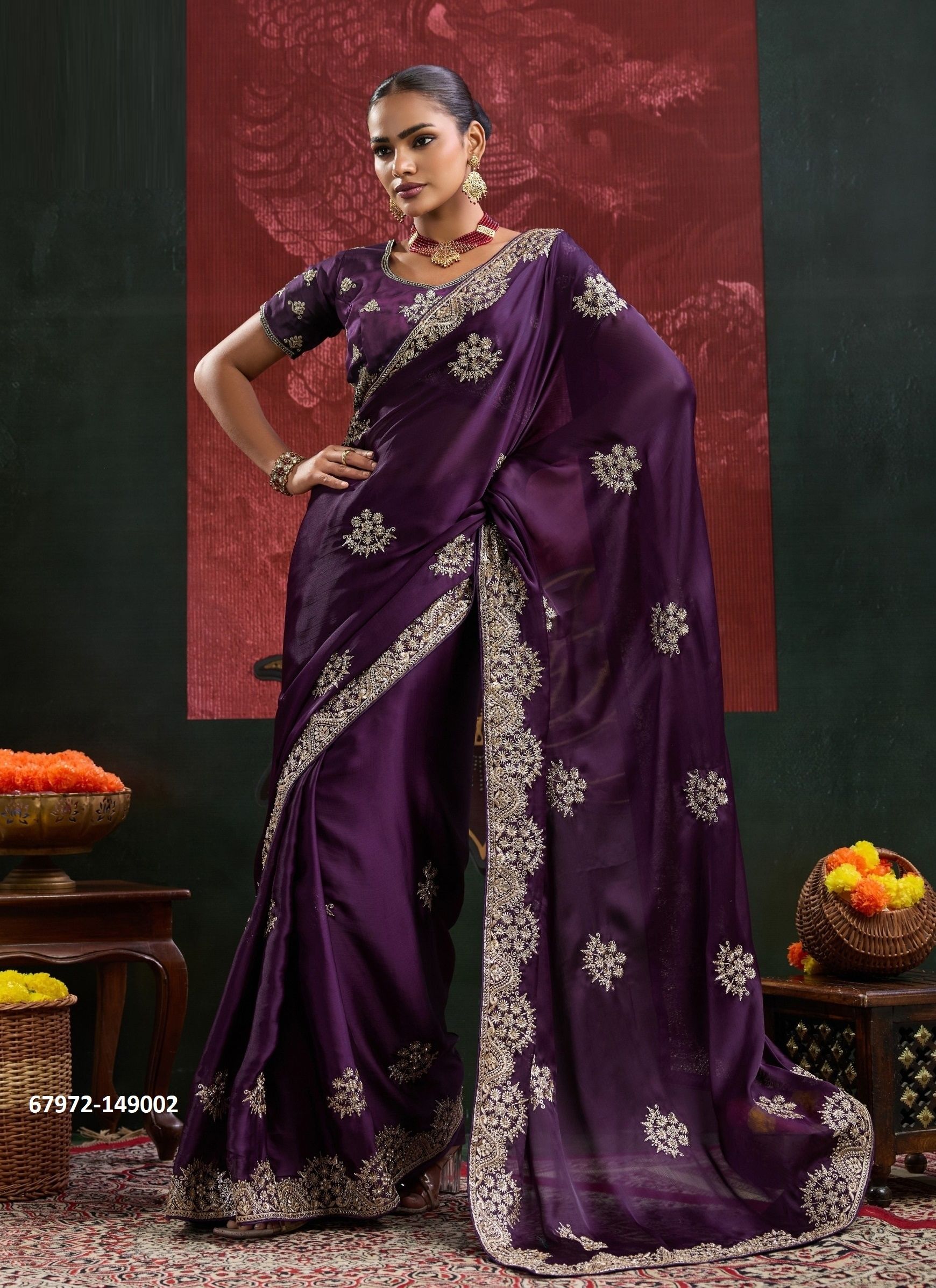 SAJJAN - Catalog # 67972 (Set of 4 Sarees) SAJJAN - Catalog # 67972 (Set of 4 Sarees)