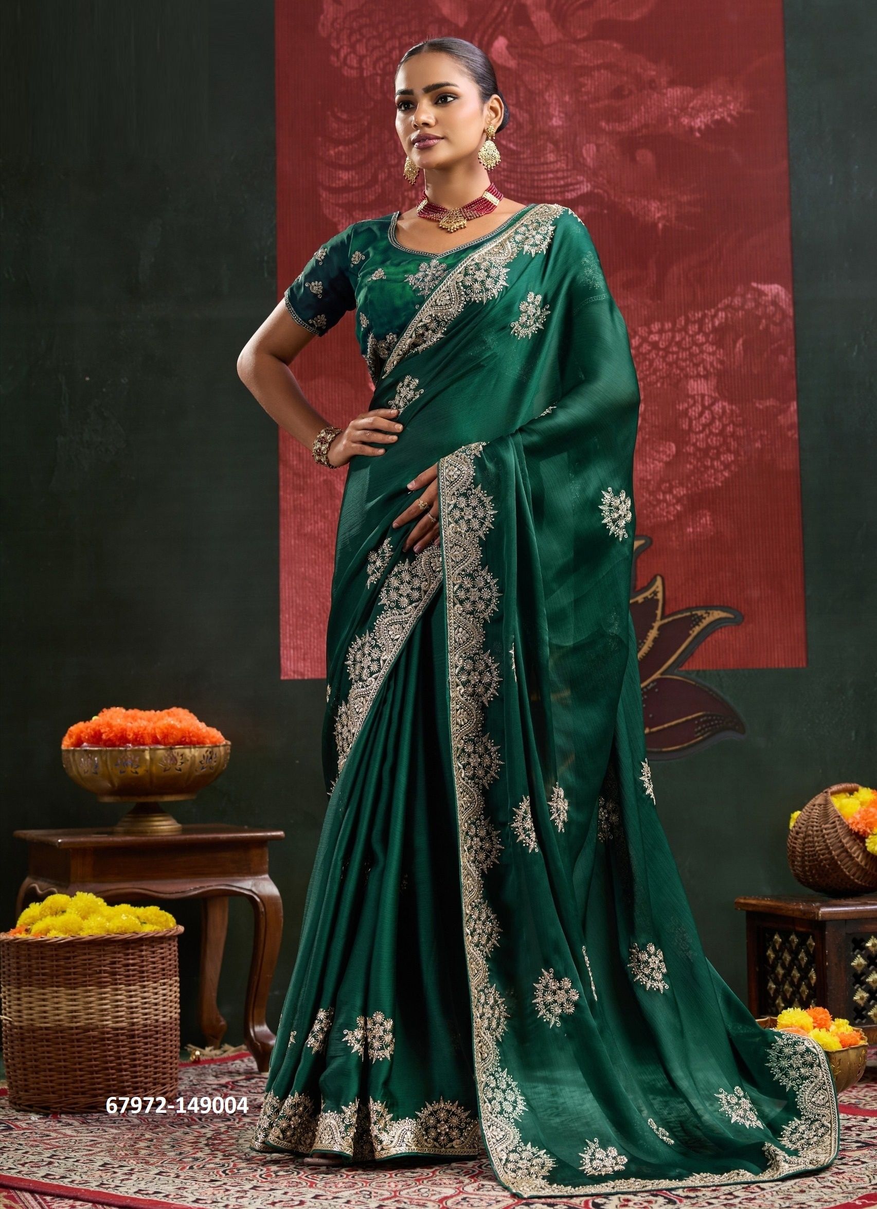 SAJJAN - Catalog # 67972 (Set of 4 Sarees) SAJJAN - Catalog # 67972 (Set of 4 Sarees)