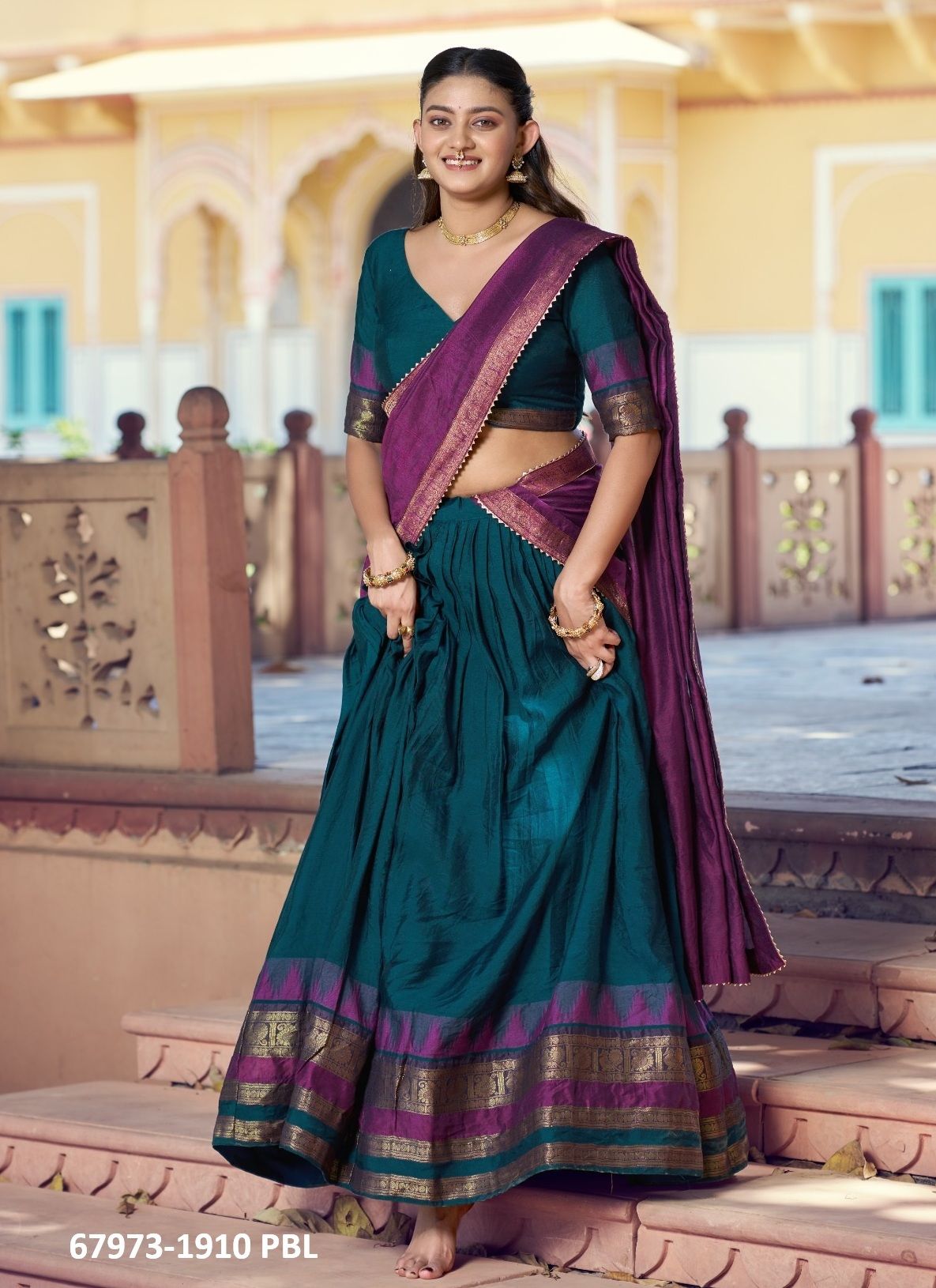HITACHI - Catalog # 67973 (Set of 4 Semi-Stitched Lehengas) HITACHI - Catalog # 67973 (Set of 4 Semi-Stitched Lehengas)