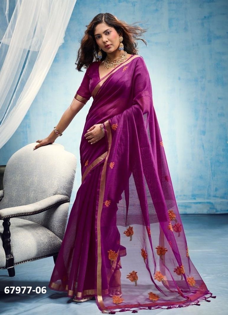 HANDWORK & HAND WOVEN - Catalog # 67977 (Set of 6 Sarees) HANDWORK & HAND WOVEN - Catalog # 67977 (Set of 6 Sarees)