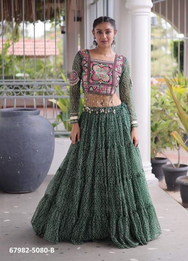 MAROON & GREEN - Catalog # 67982 (Set of 2 Readymade Lehengas) MAROON & GREEN - Catalog # 67982 (Set of 2 Readymade Lehengas)