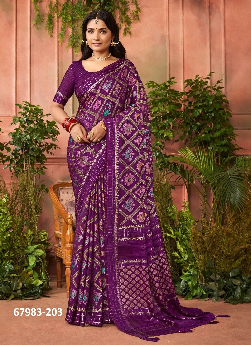 BRASSO PATOLA - Catalog # 67983 (Set of 8 Sarees) BRASSO PATOLA - Catalog # 67983 (Set of 8 Sarees)
