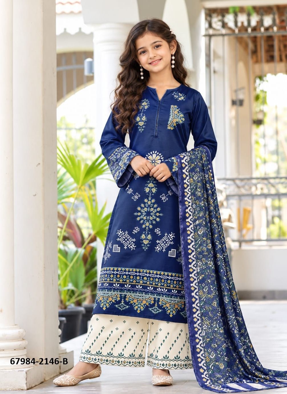KIDS - 2146 - Catalog # 67984 (Set of 24 SIZE-SETS [Readymade Salwar Suits])
