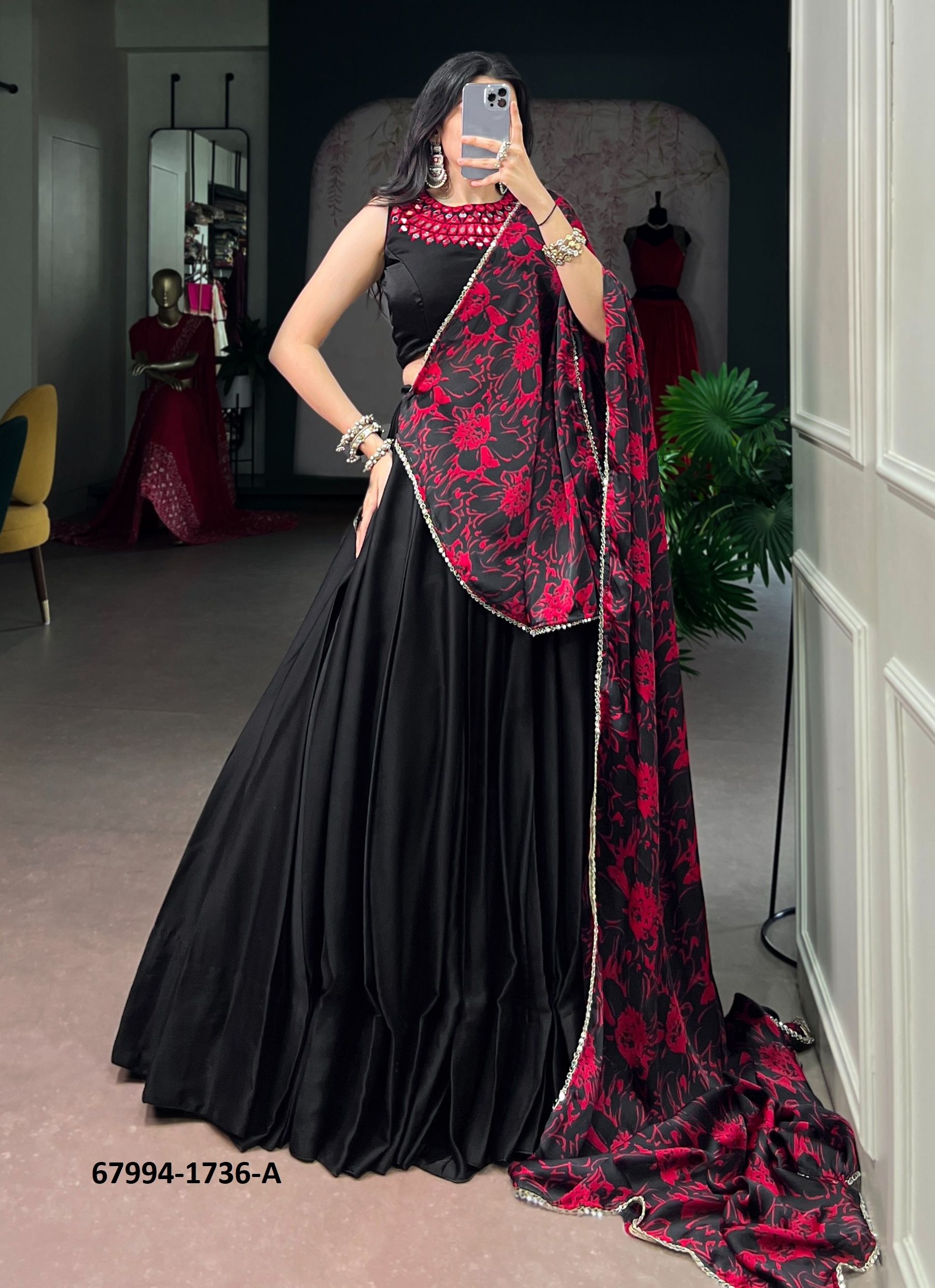 MONGA MIRROR - Catalog # 67994 (Set of 2 Readymade Lehengas) MONGA MIRROR - Catalog # 67994 (Set of 2 Readymade Lehengas)