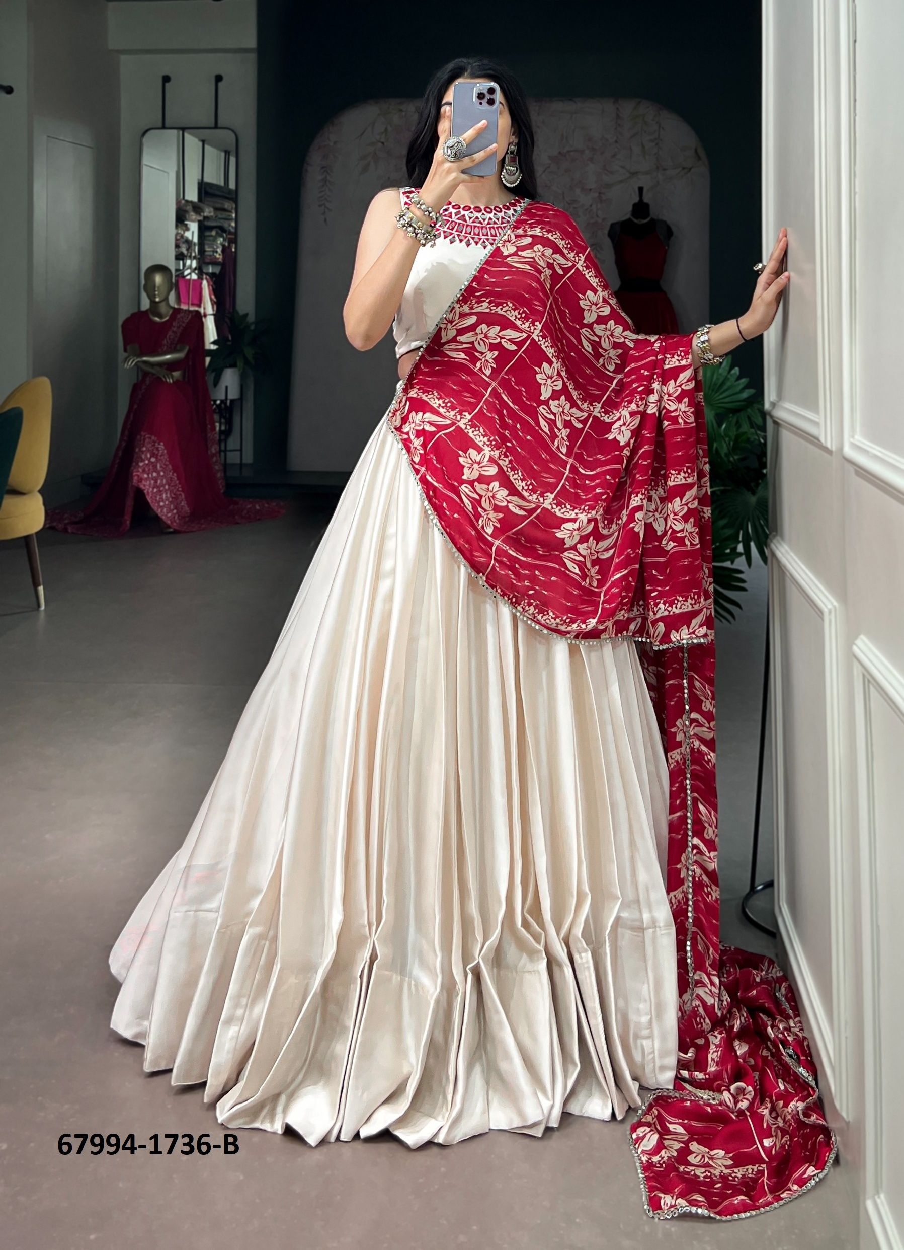 MONGA MIRROR - Catalog # 67994 (Set of 2 Readymade Lehengas) MONGA MIRROR - Catalog # 67994 (Set of 2 Readymade Lehengas)