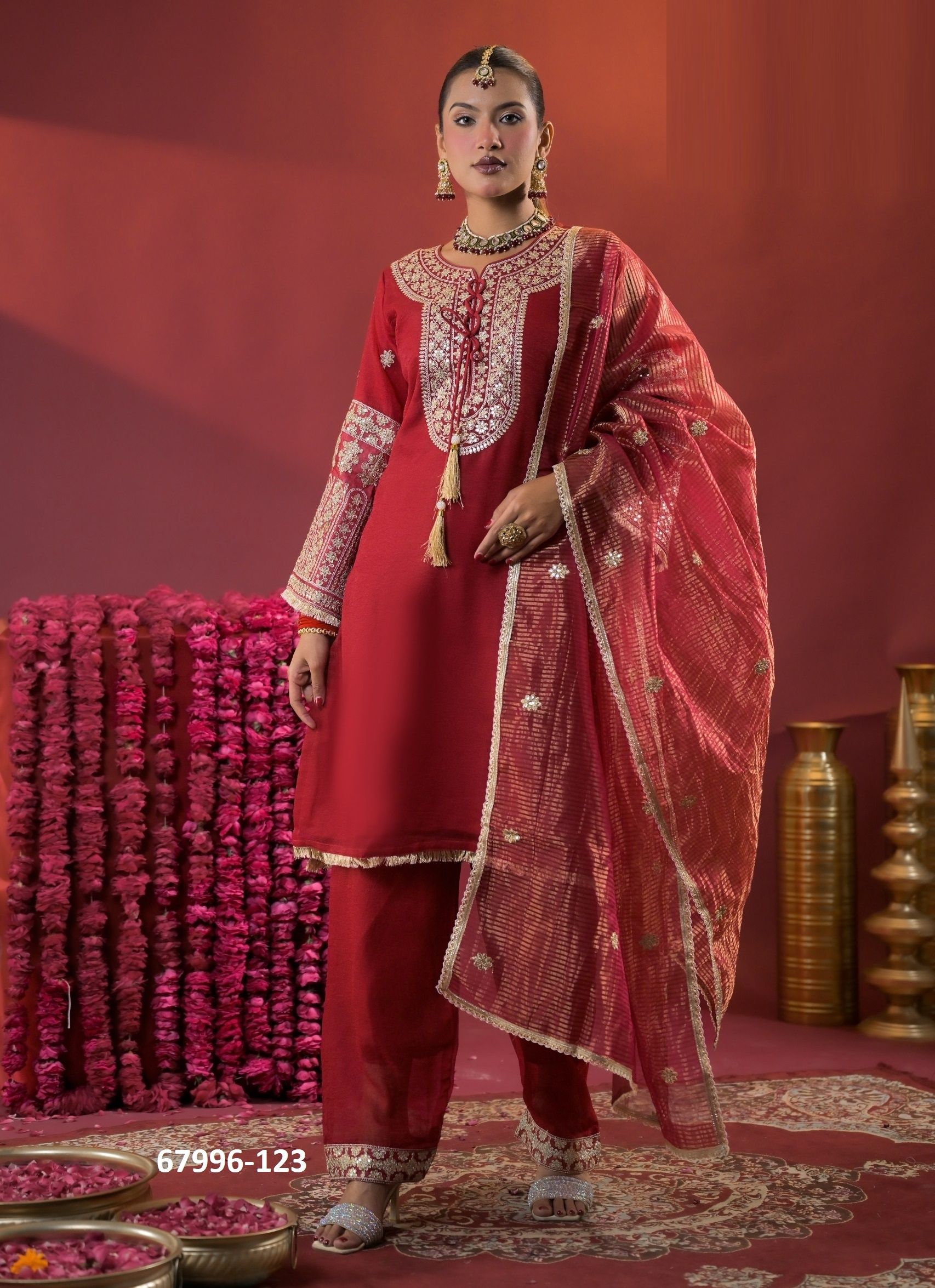 RANG ROSHAN - Catalog # 67996 (Set of 4 SIZE-SETS [Readymade Salwar Suits])