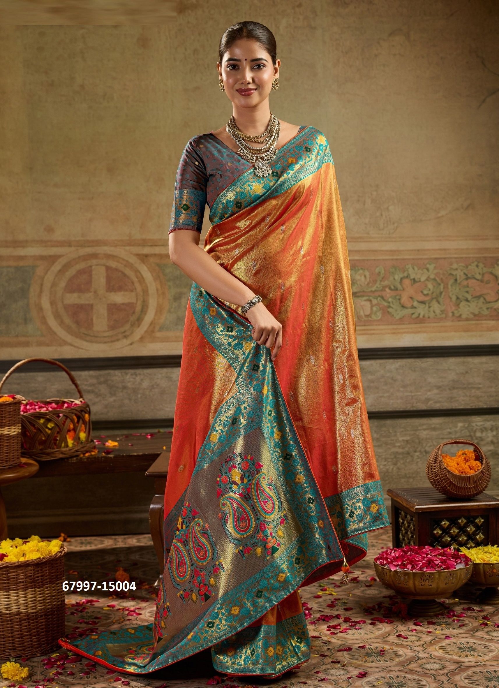 PAITHANI QUEEN - Catalog # 67997 (Set of 5 Sarees) PAITHANI QUEEN - Catalog # 67997 (Set of 5 Sarees)