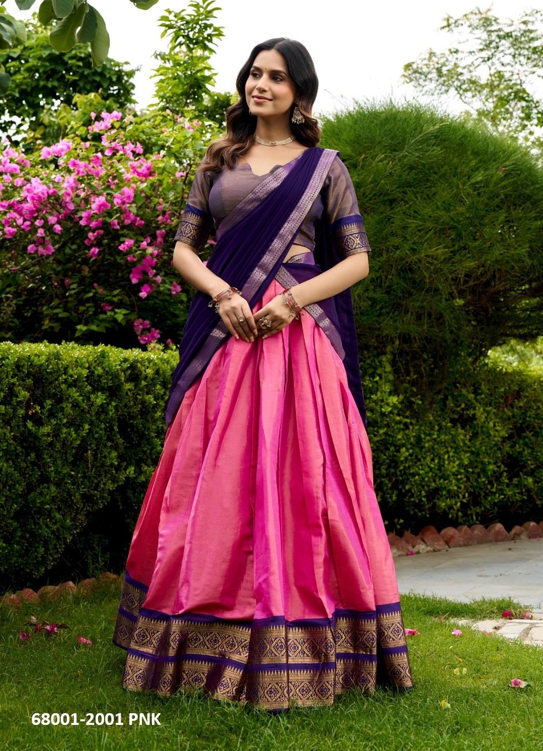 KANCHI PURAM SOUTH INDIAN SPECIAL - Catalog # 68001 (Set of 5 Semi-Stitched Lehengas)