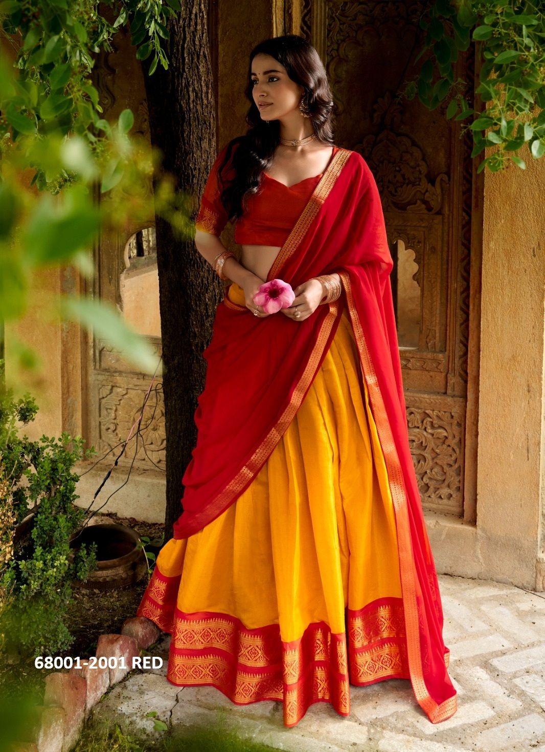 KANCHI PURAM SOUTH INDIAN SPECIAL - Catalog # 68001 (Set of 5 Semi-Stitched Lehengas)