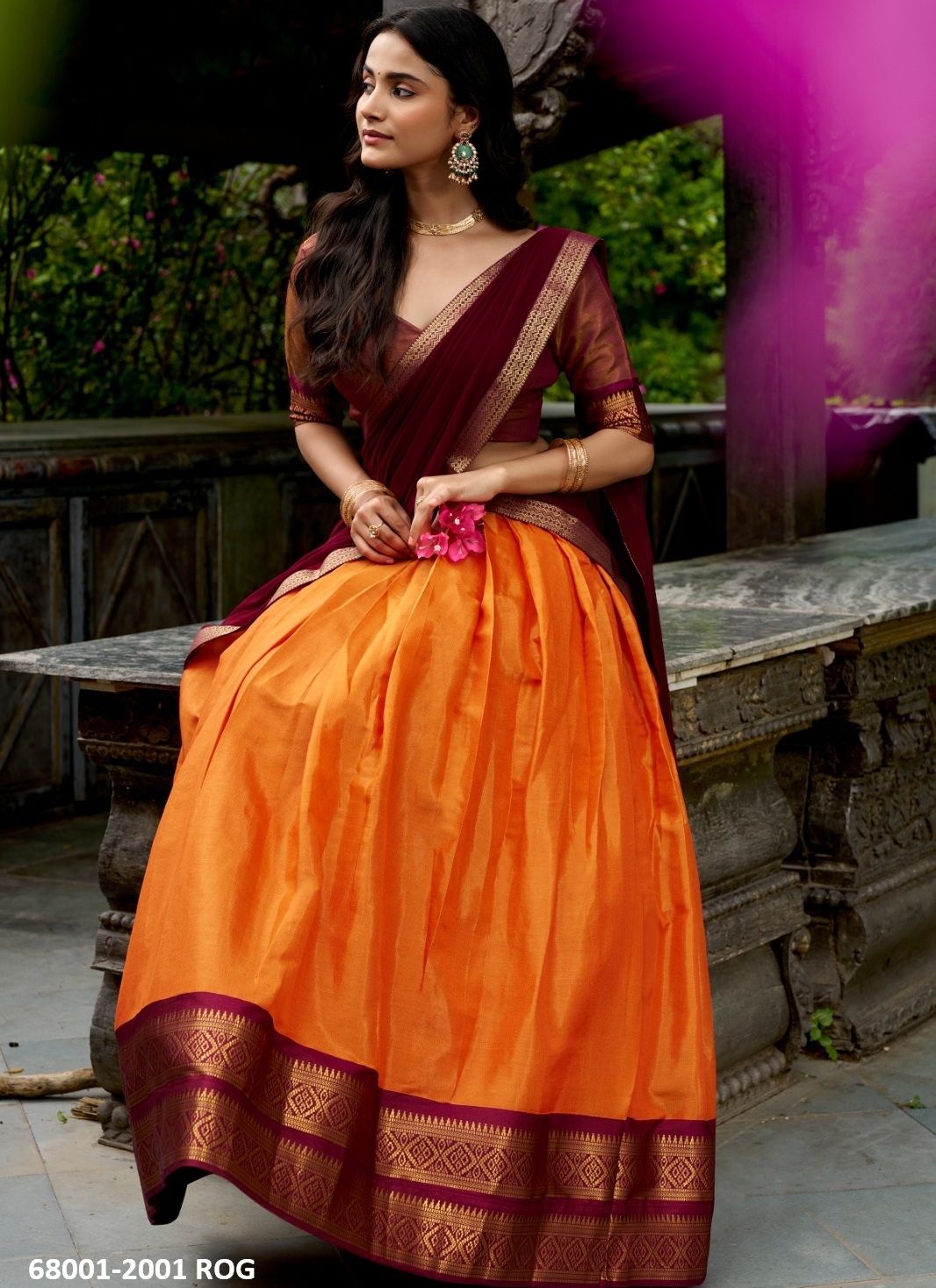 KANCHI PURAM SOUTH INDIAN SPECIAL - Catalog # 68001 (Set of 5 Semi-Stitched Lehengas)