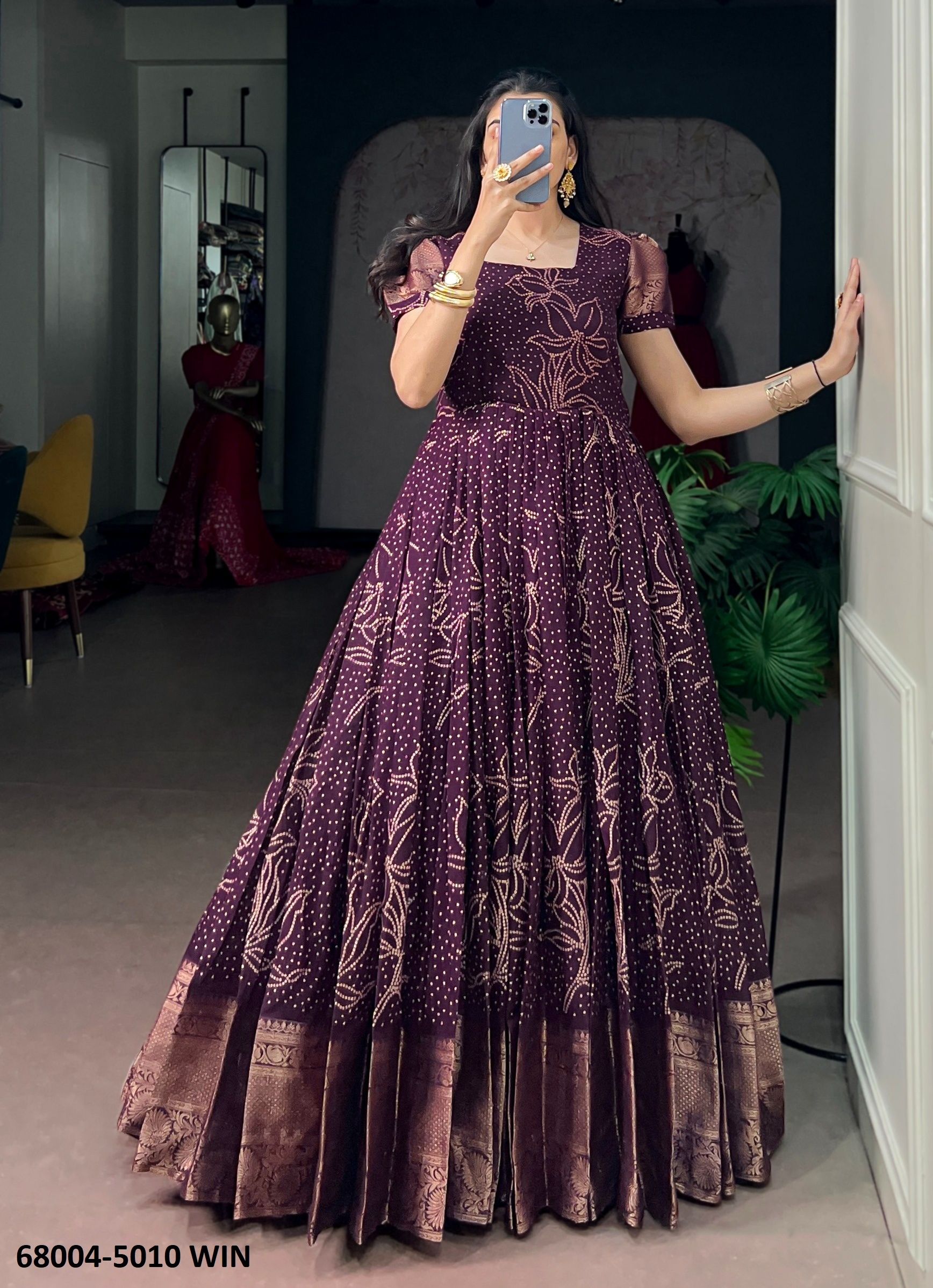 KOTA CHECKS - Catalog # 68004 (Set of 4 Readymade Gowns)