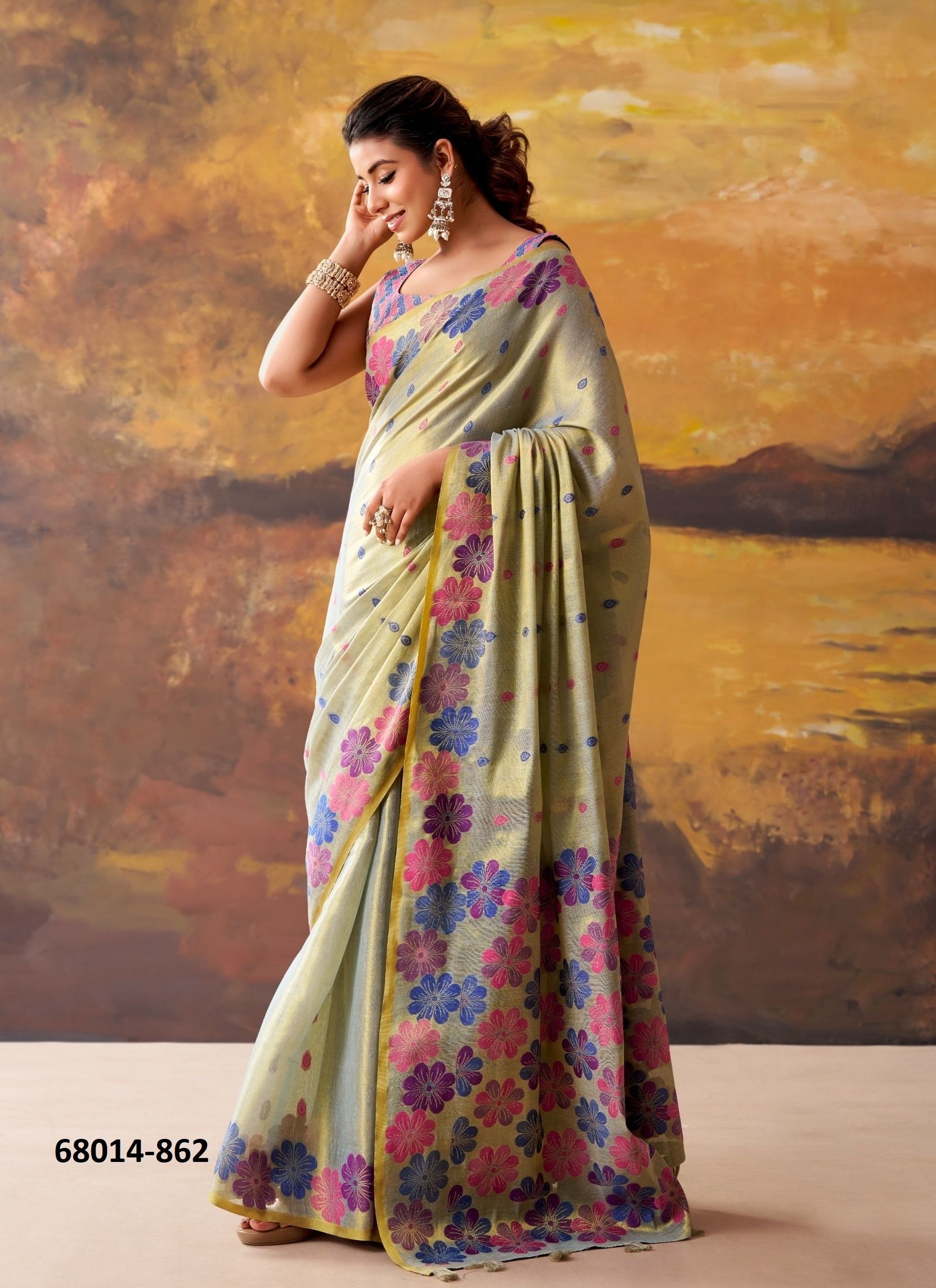 BLOOMING DALE - Catalog # 68014 (Set of 6 Sarees) BLOOMING DALE - Catalog # 68014 (Set of 6 Sarees)