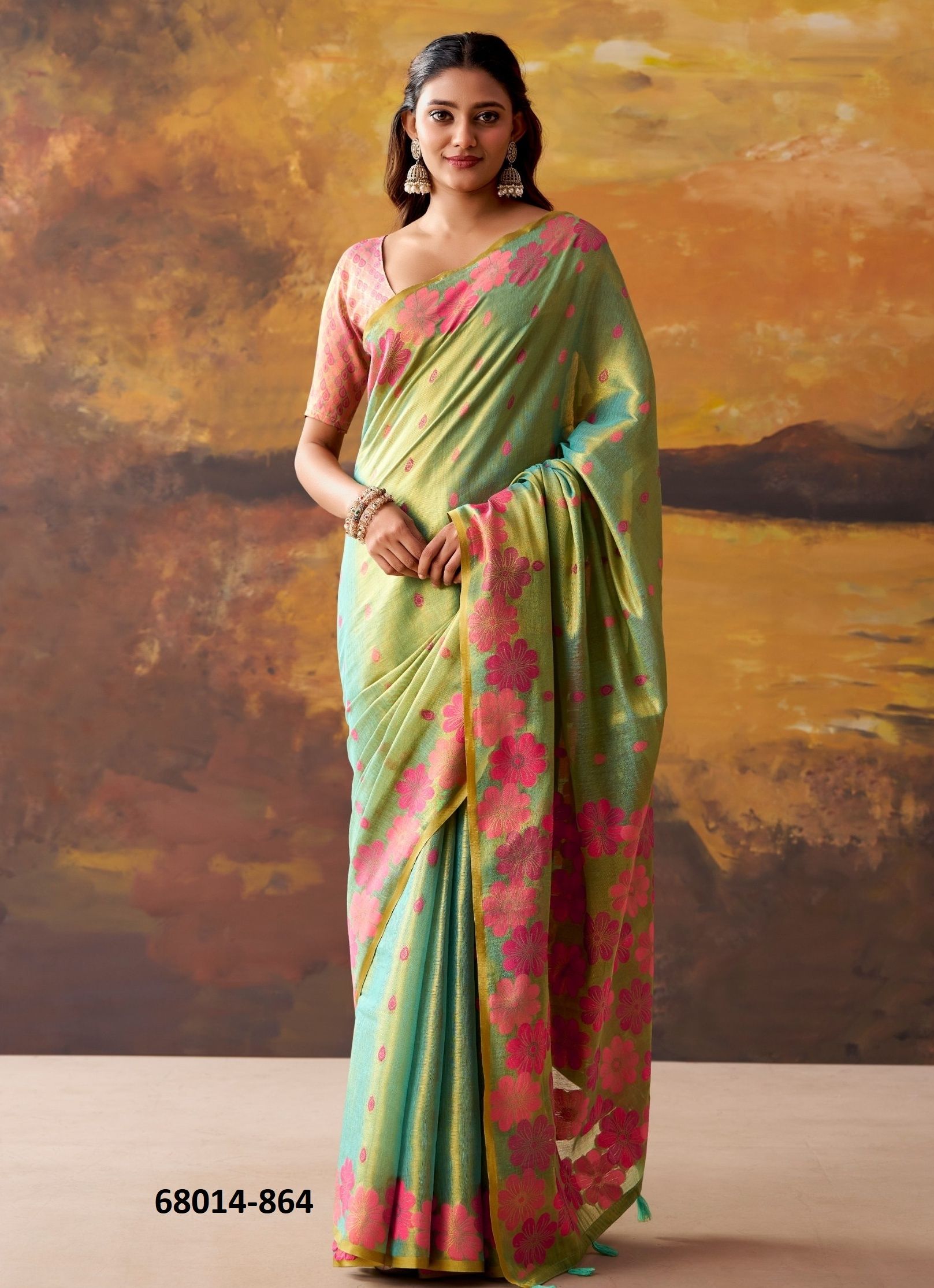 BLOOMING DALE - Catalog # 68014 (Set of 6 Sarees) BLOOMING DALE - Catalog # 68014 (Set of 6 Sarees)