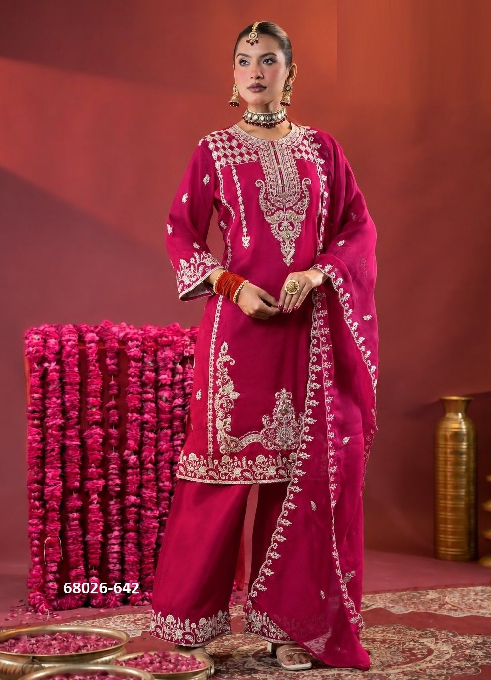 RED ROSE - Catalog # 68026 (Set of 4 SIZE-SETS [Readymade Salwar Suits])