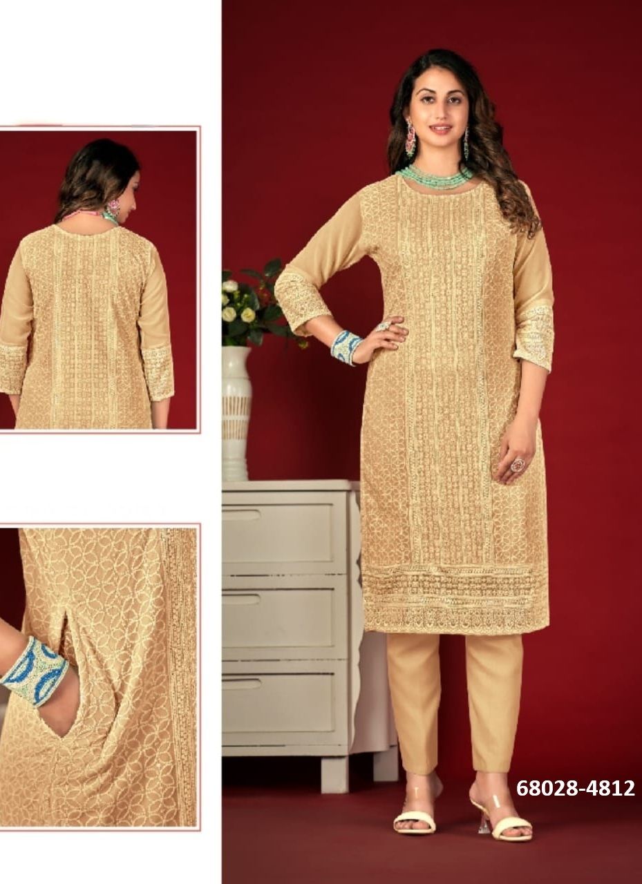 SILVER NEST - Catalog # 68028 (Set of 4 SIZE-SETS [Readymade Women's Kurtis / Tops])